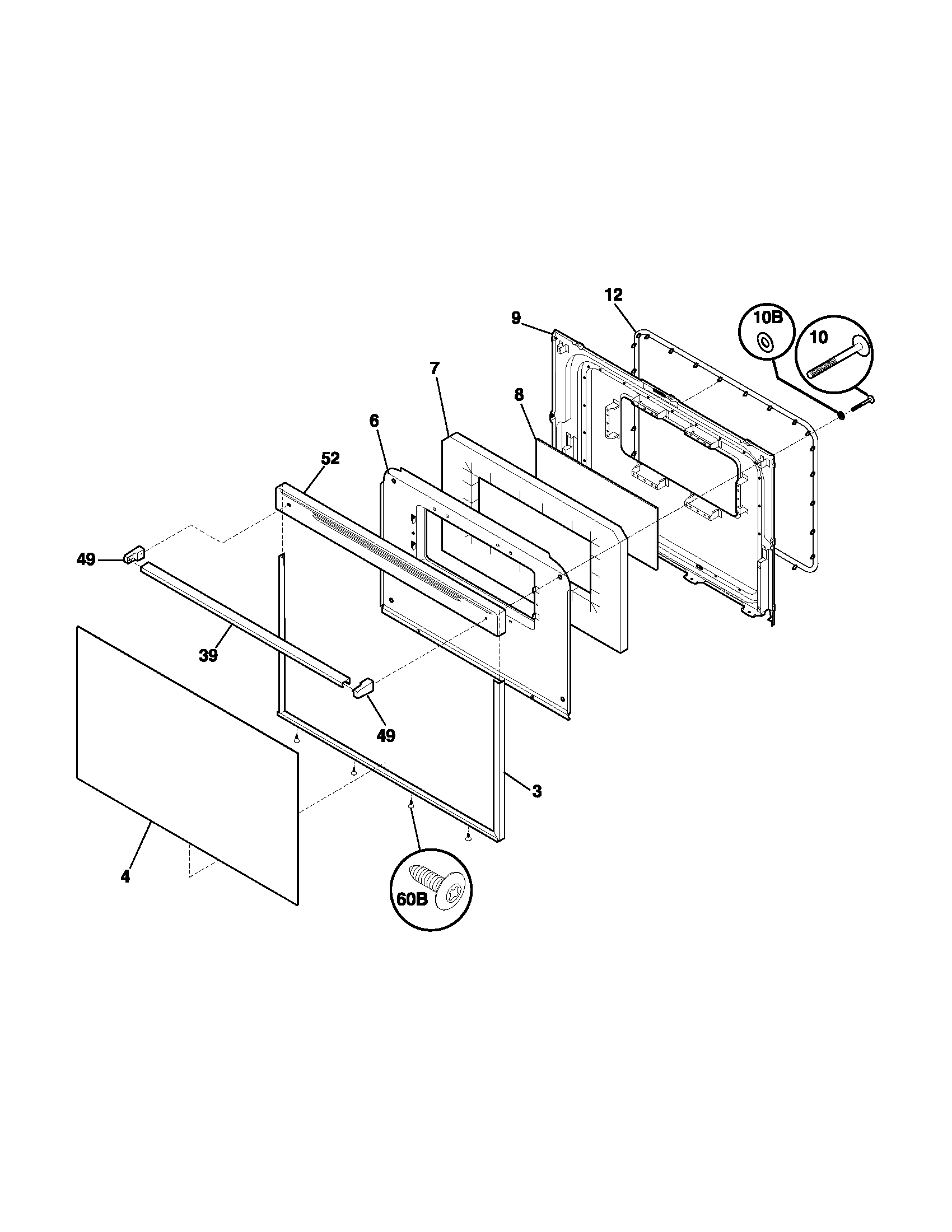Tappan TGF317DUA door diagram