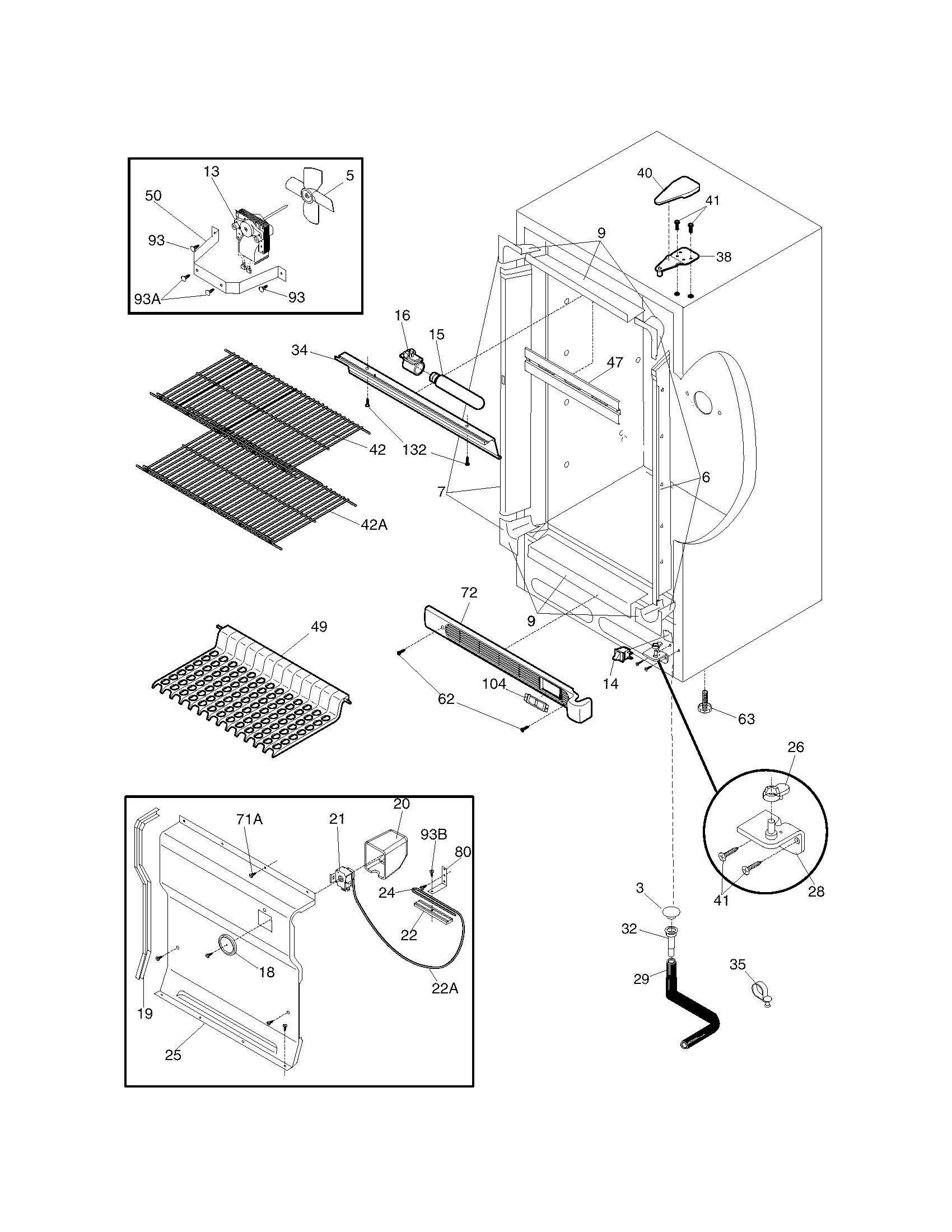 Frigidaire LFFU1765DW2 cabinet diagram