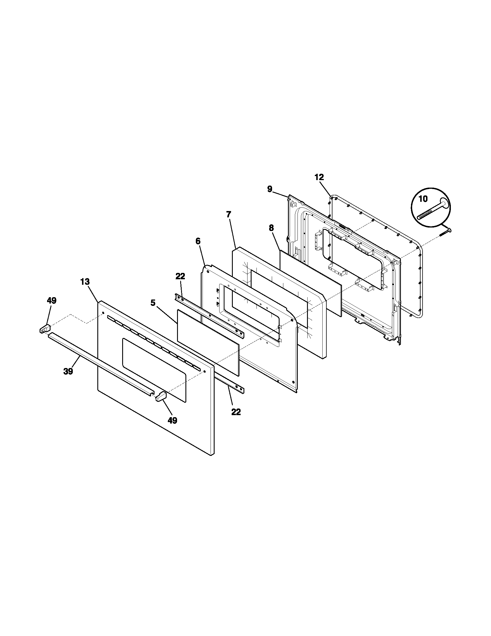 Frigidaire FLF316CSC door diagram