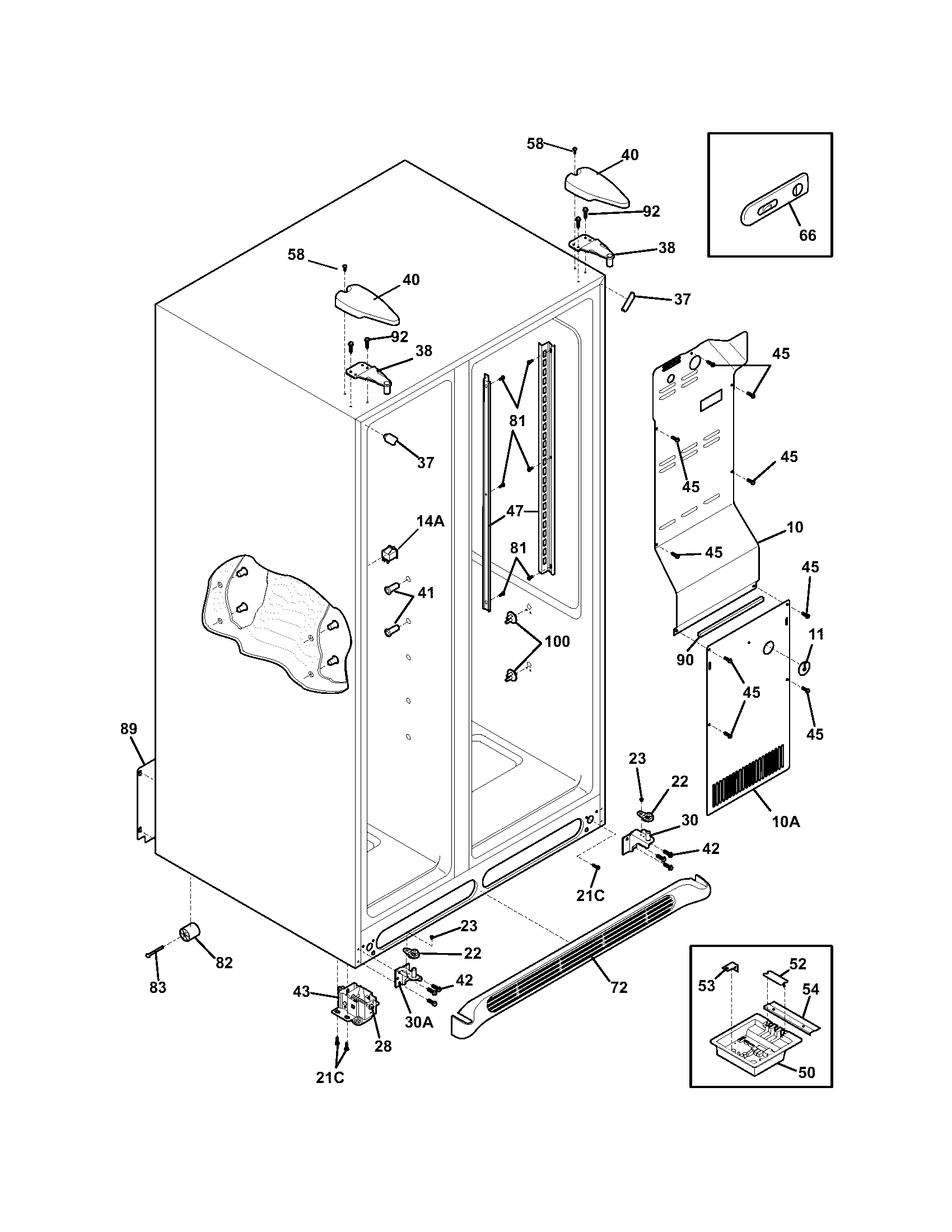 Frigidaire FLSC238DS2 cabinet diagram