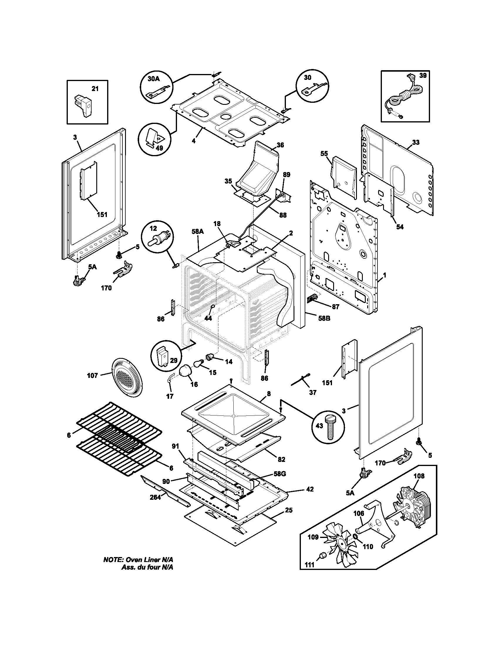 Frigidaire FGFL79DBA body diagram