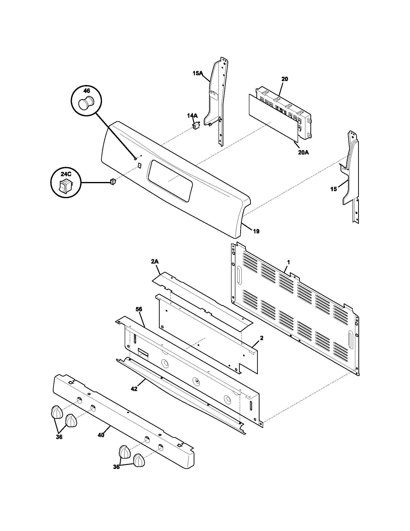 Frigidaire FGFL79DCA backguard diagram