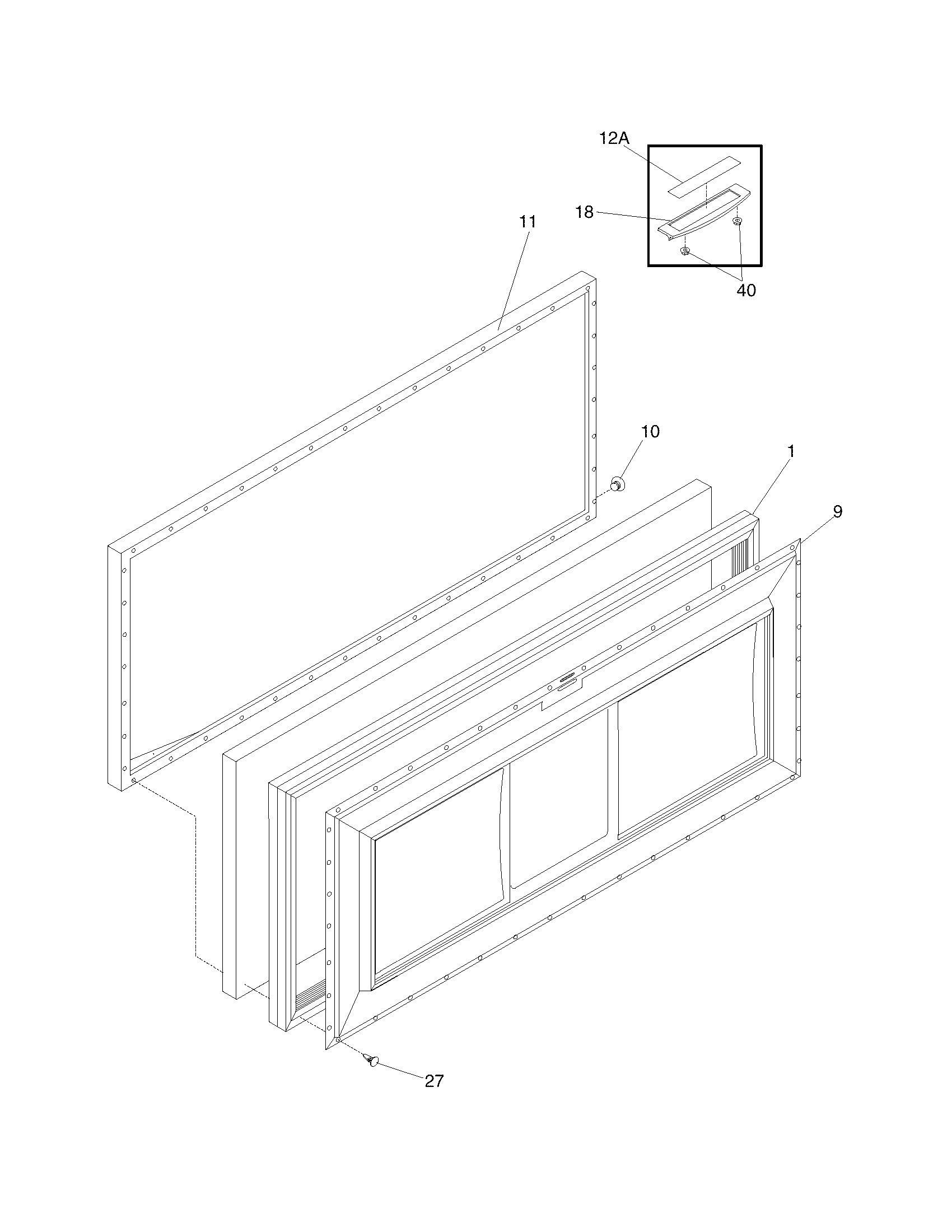 Frigidaire FFC0923DW1 door diagram