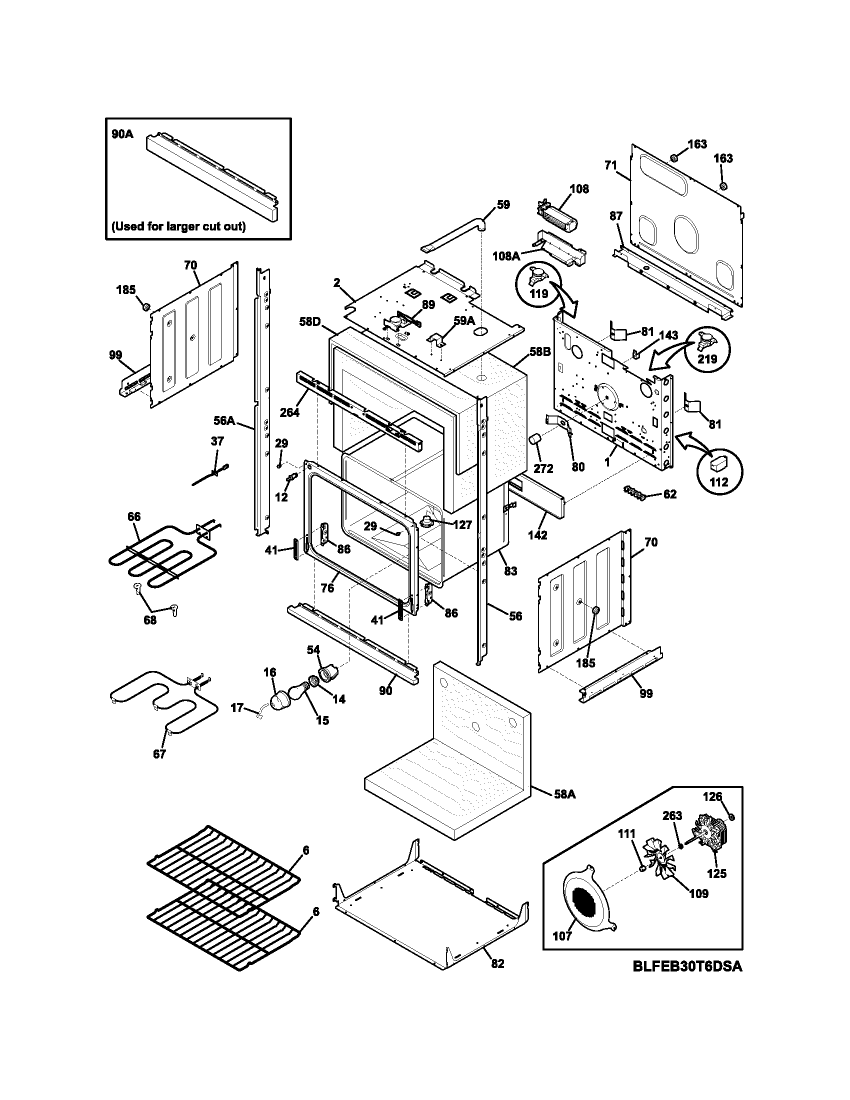 Frigidaire FEB30T6DBA lower oven diagram
