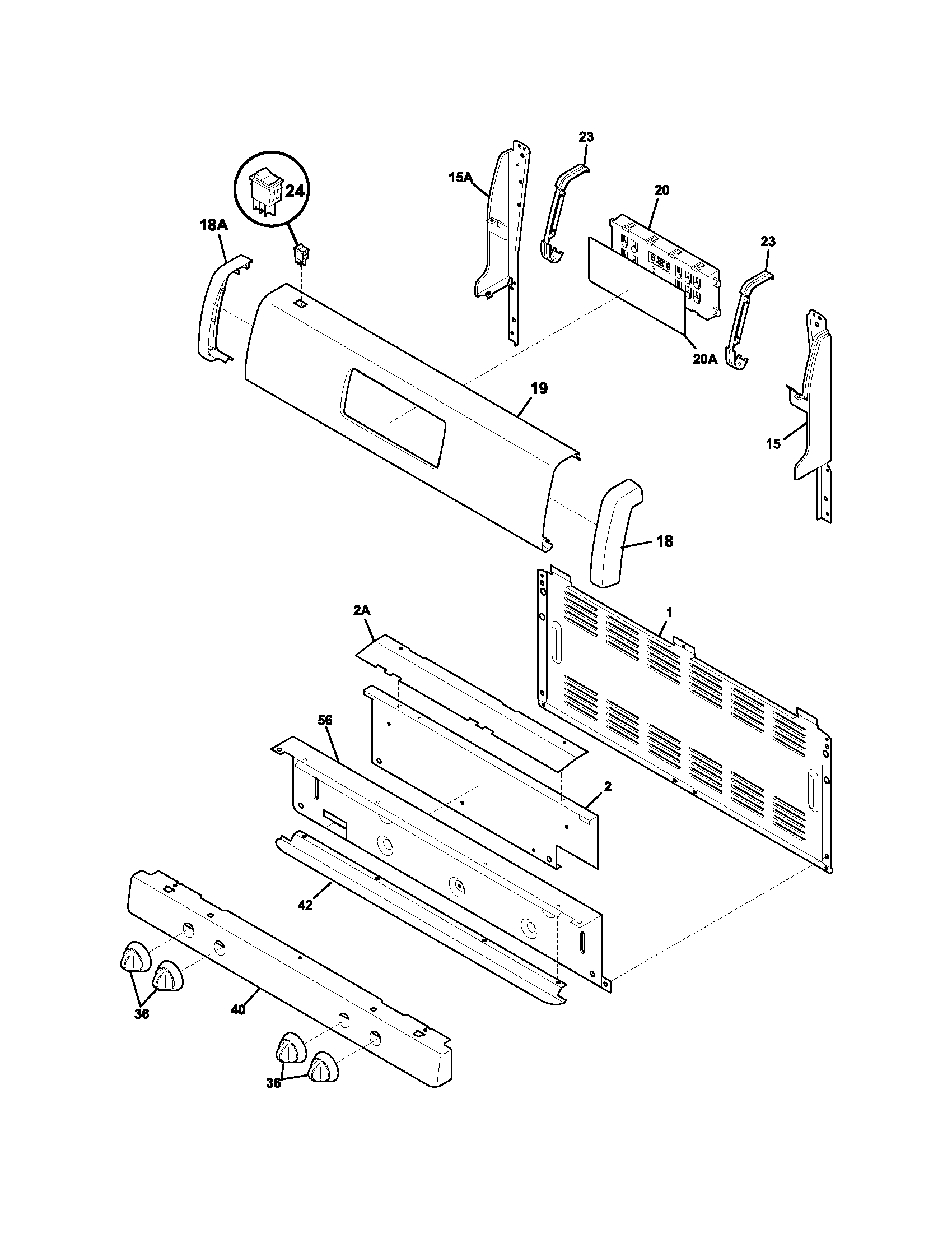 Frigidaire FGFL67DCA backguard diagram