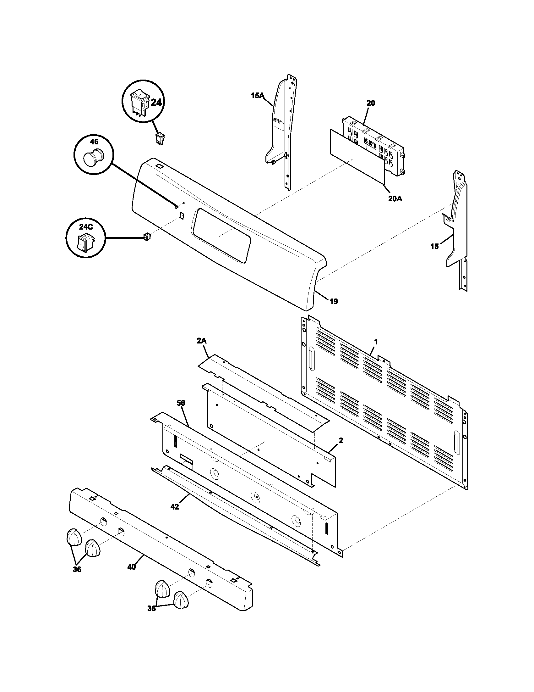 Frigidaire GLGFS75DCA backguard diagram