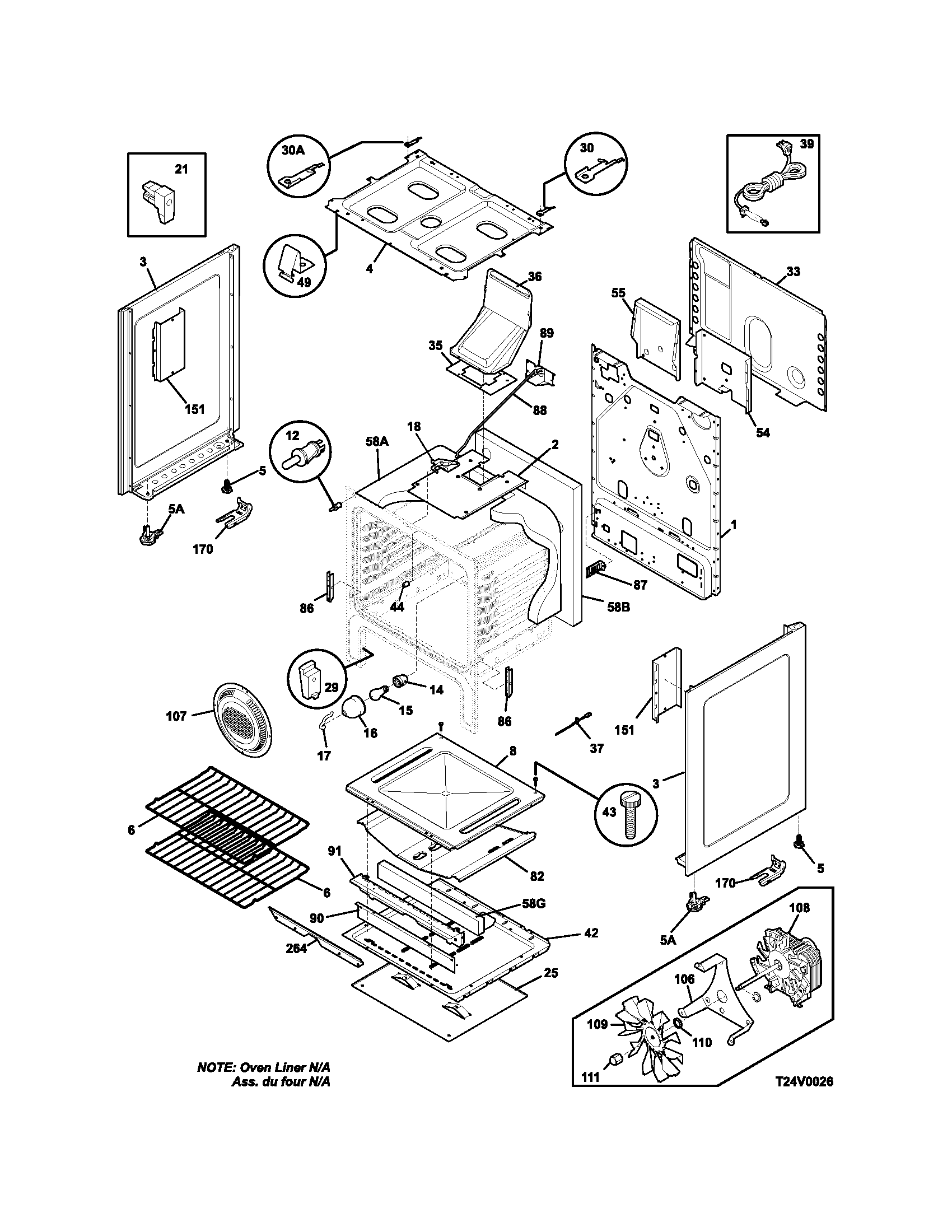 Frigidaire GLGFS75DCA body diagram
