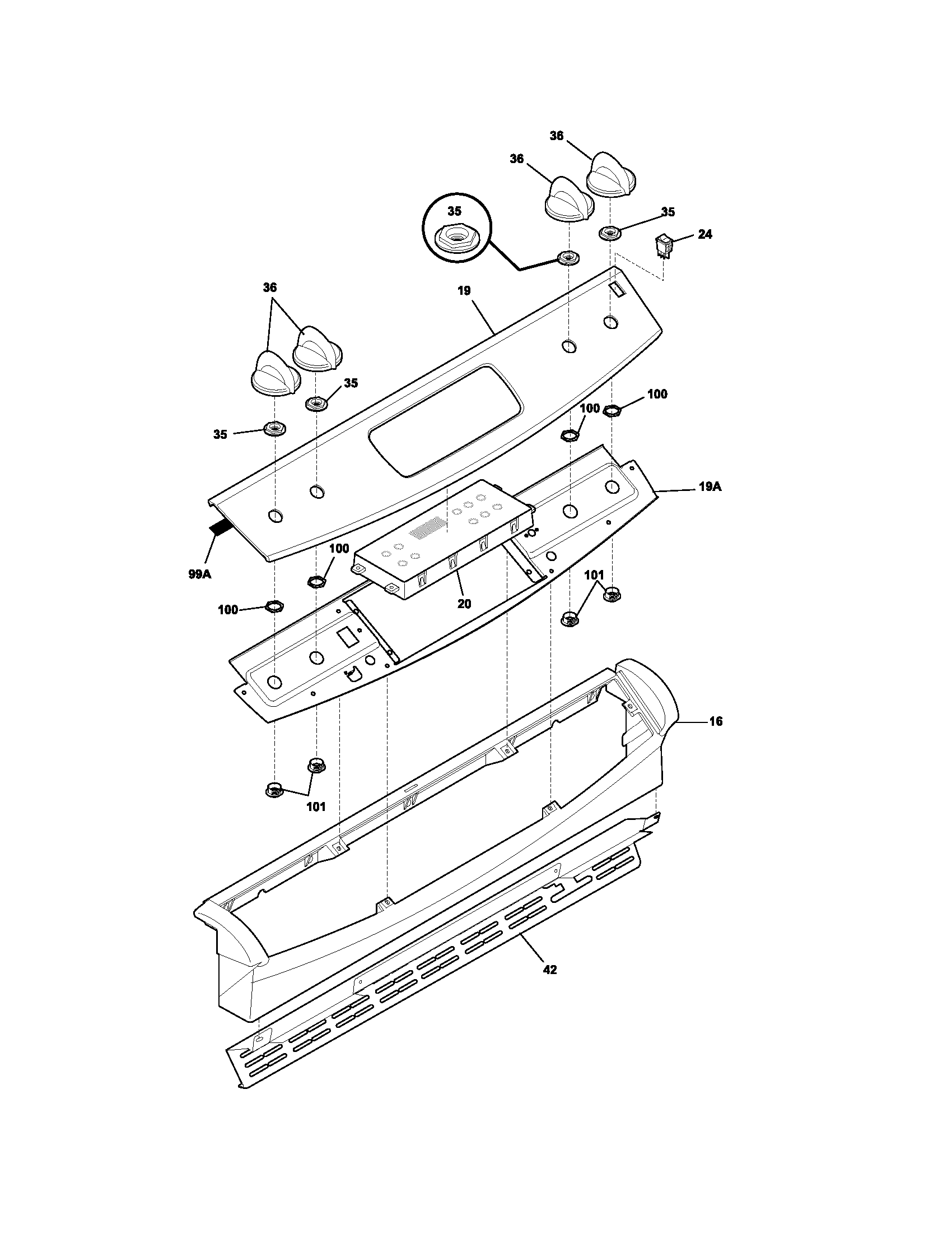 Frigidaire FGS379DQA backguard diagram