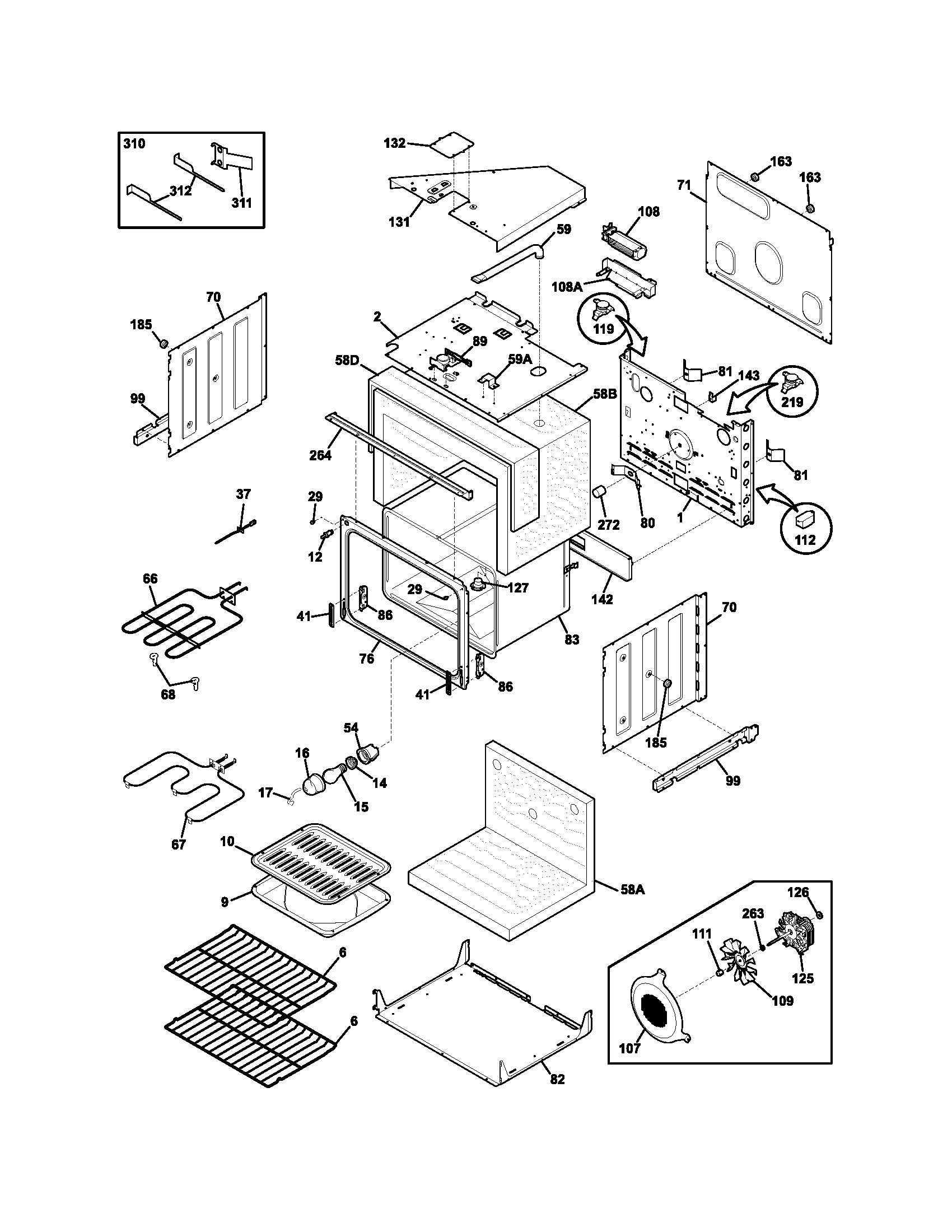 Frigidaire FEB30T7DCA upper oven diagram