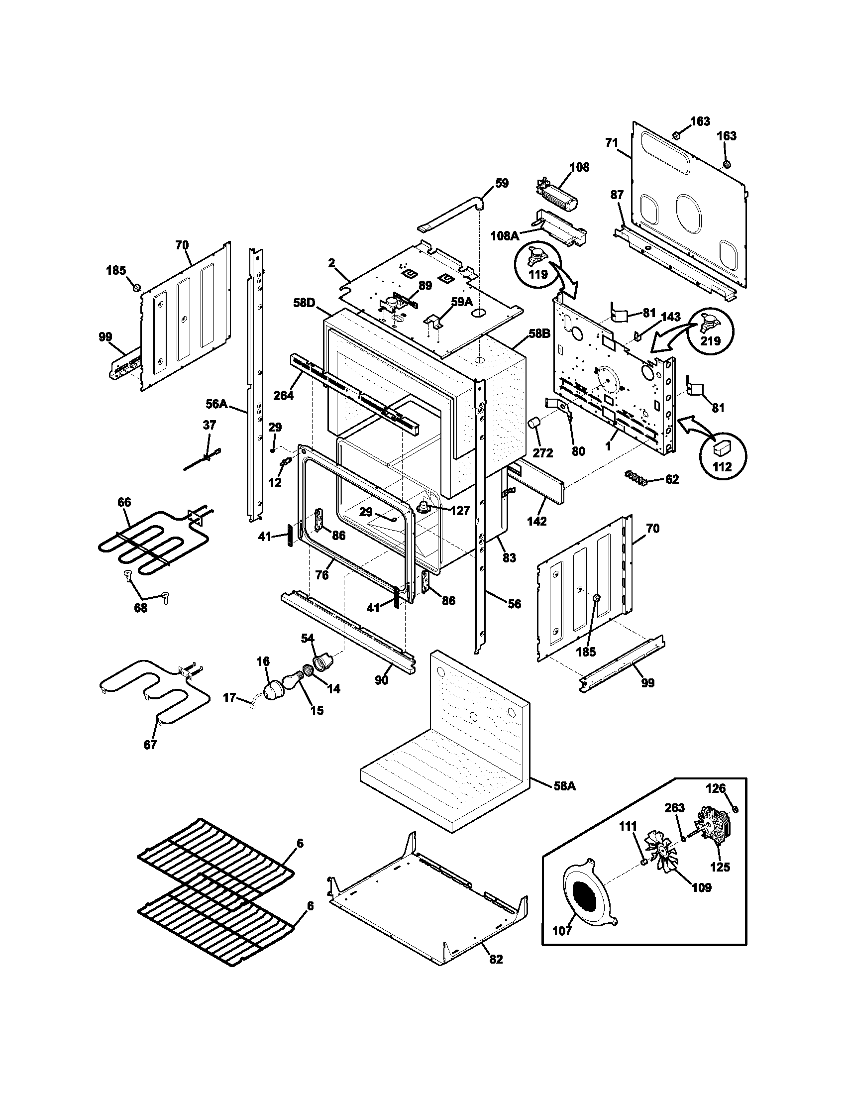 Frigidaire FEB30T7DCA lower oven diagram