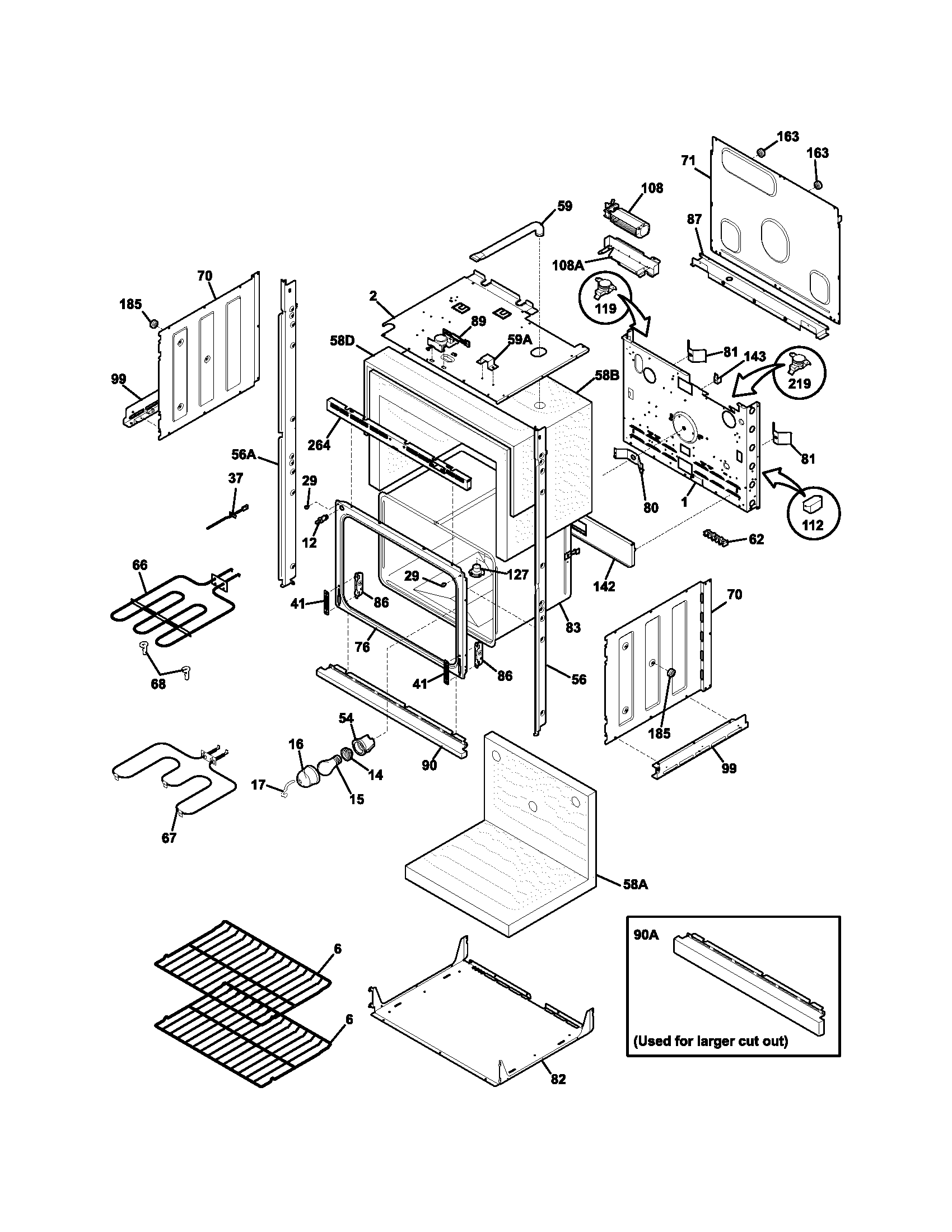 Frigidaire FEB30T5DCA lower oven diagram