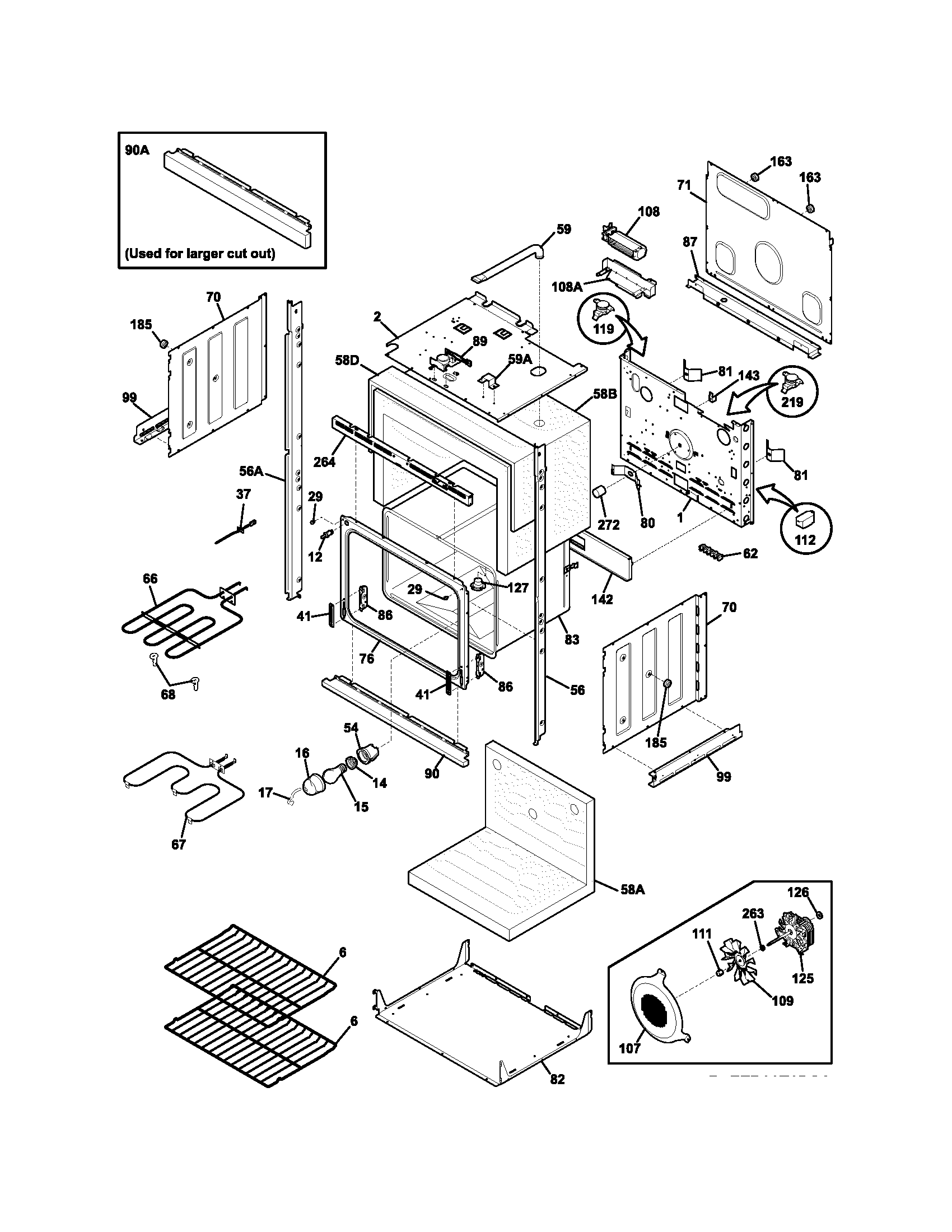 Frigidaire FEB30T6DCA lower oven diagram