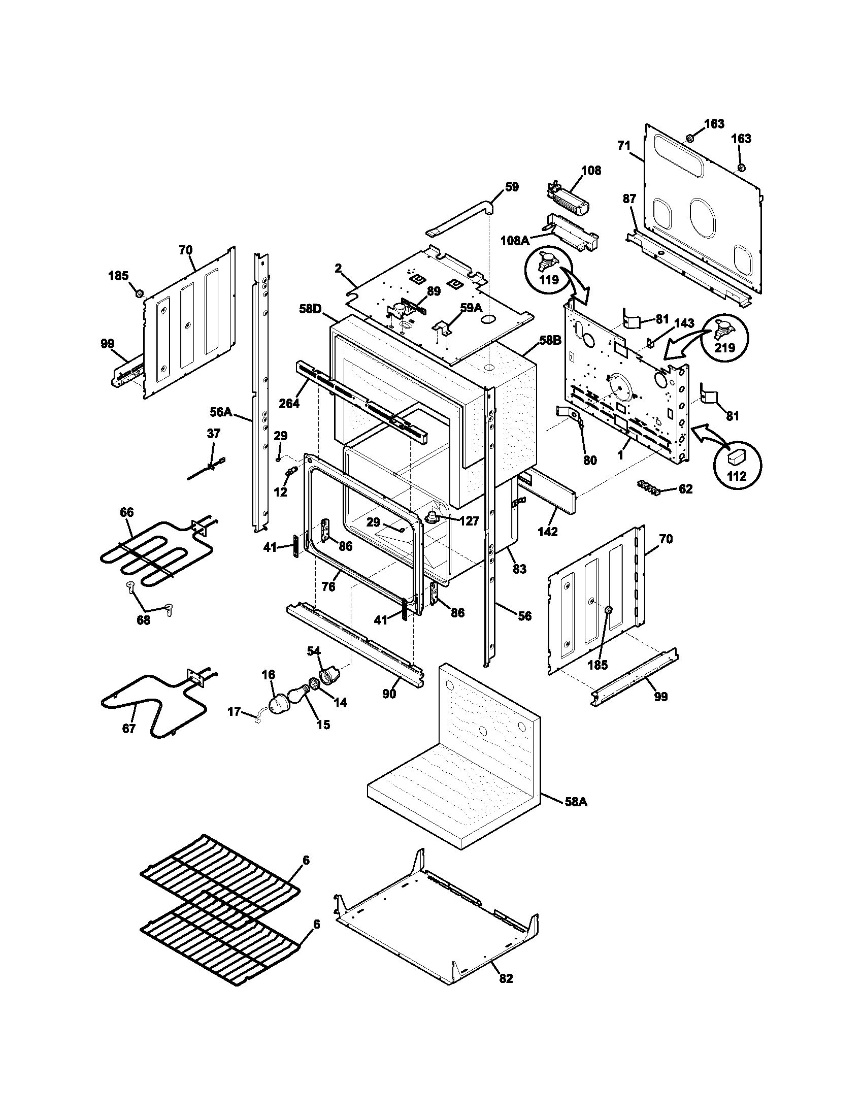 Frigidaire FEB27T5DSA lower oven diagram