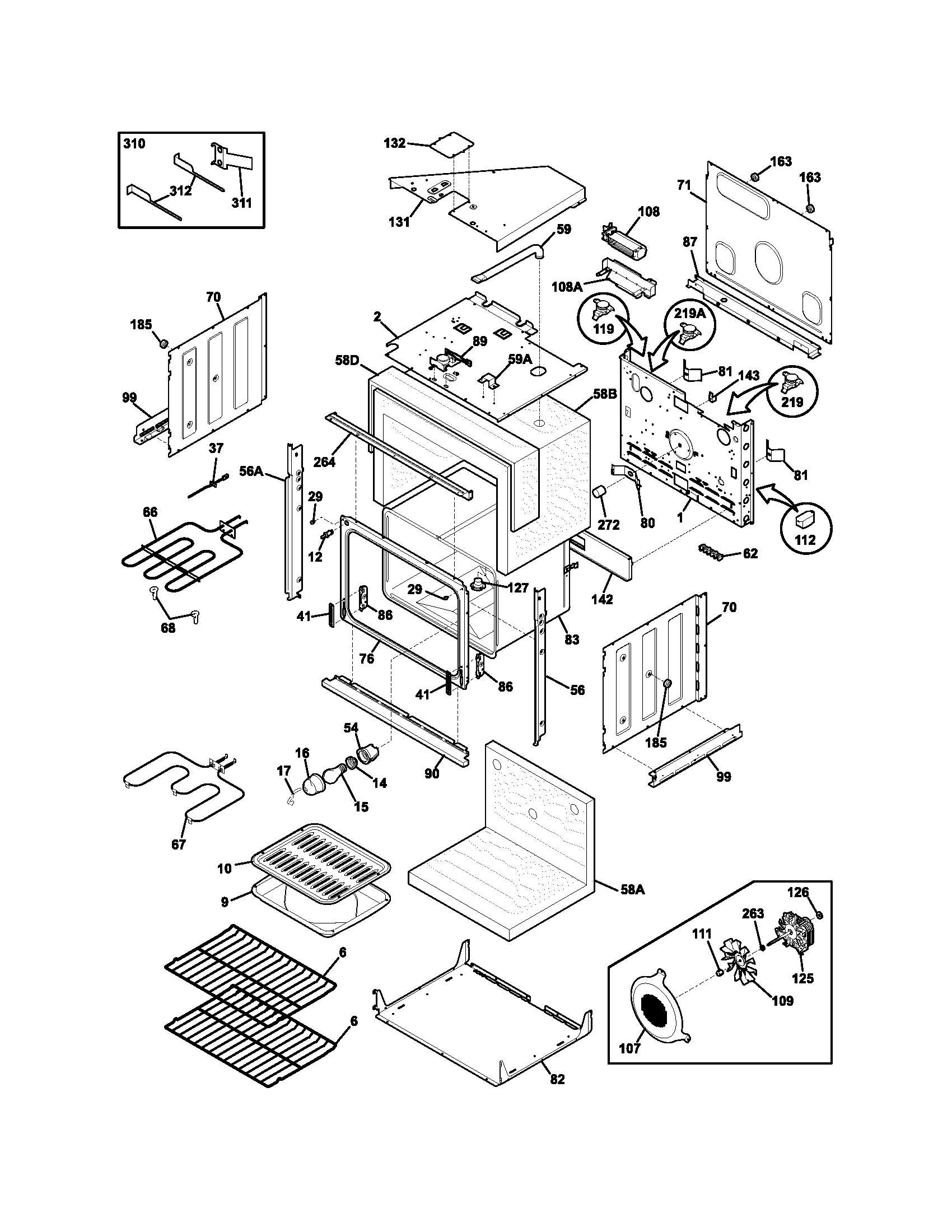 Frigidaire FEB30S6DCA body diagram
