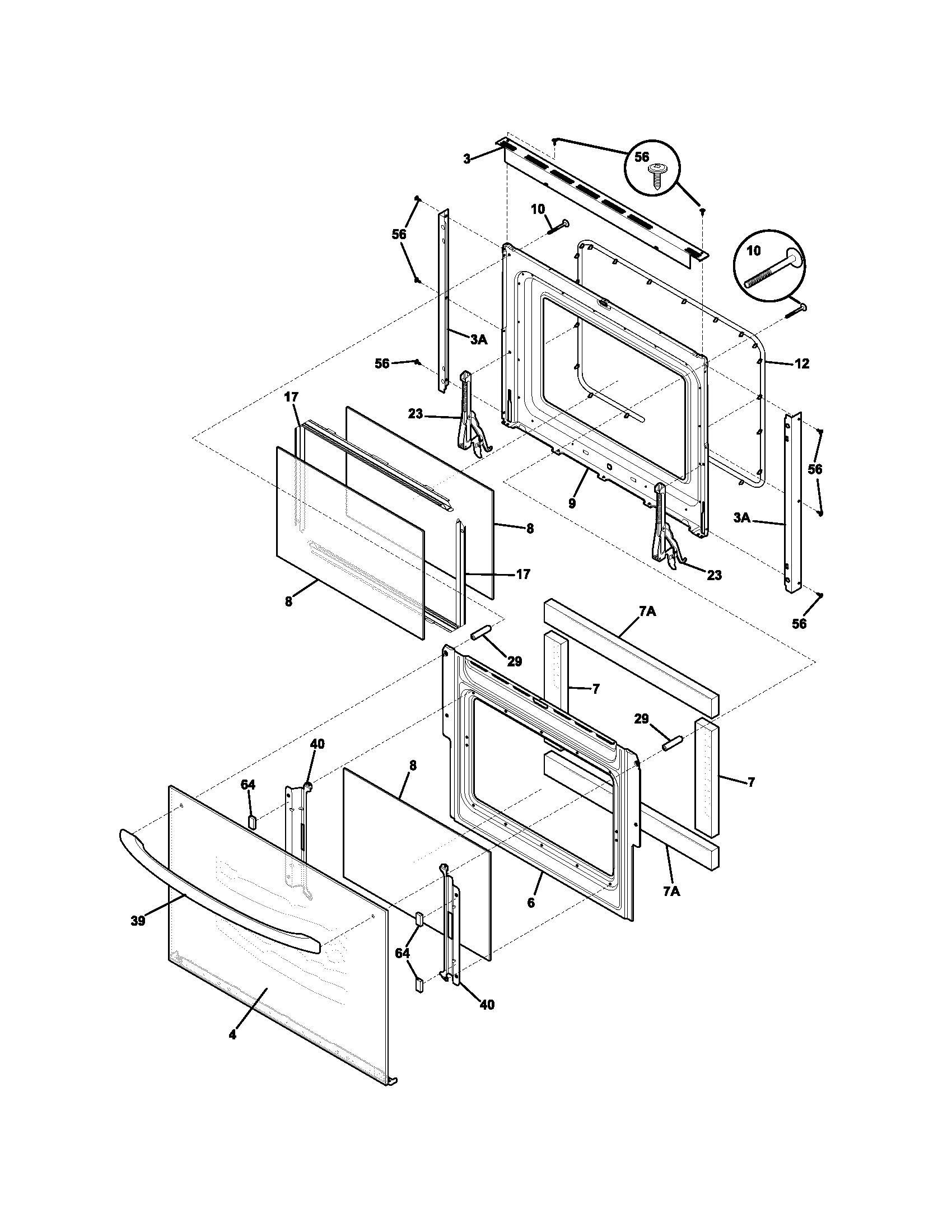 Frigidaire GLEB30T9DQA doors diagram