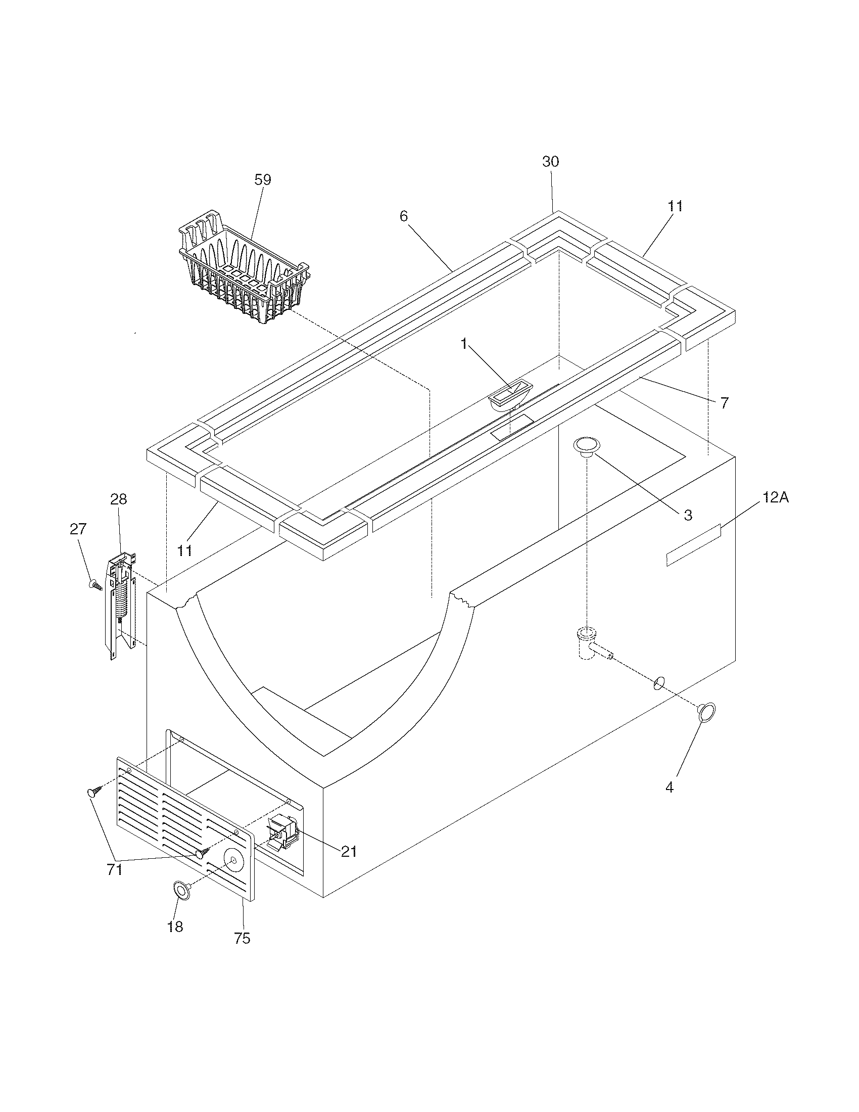 Crosley CFC07M4AW5 cabinet diagram