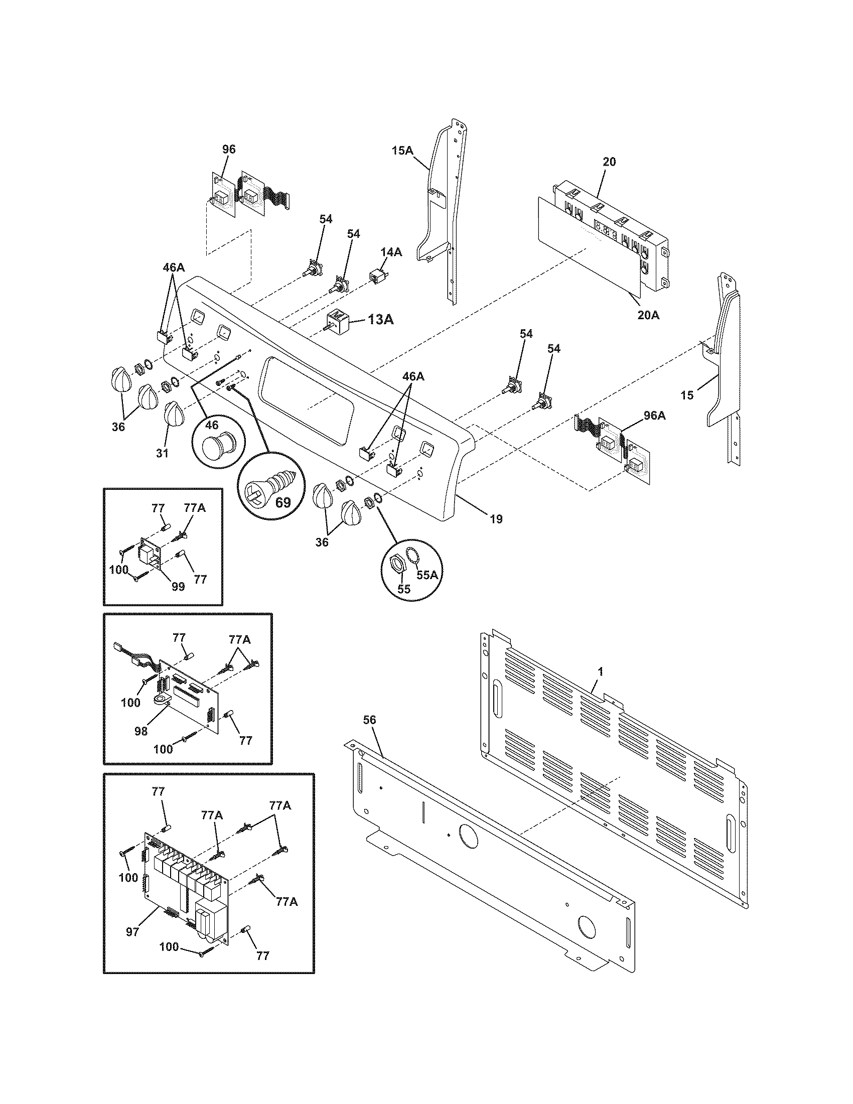 Frigidaire PLEF398DCC backguard diagram
