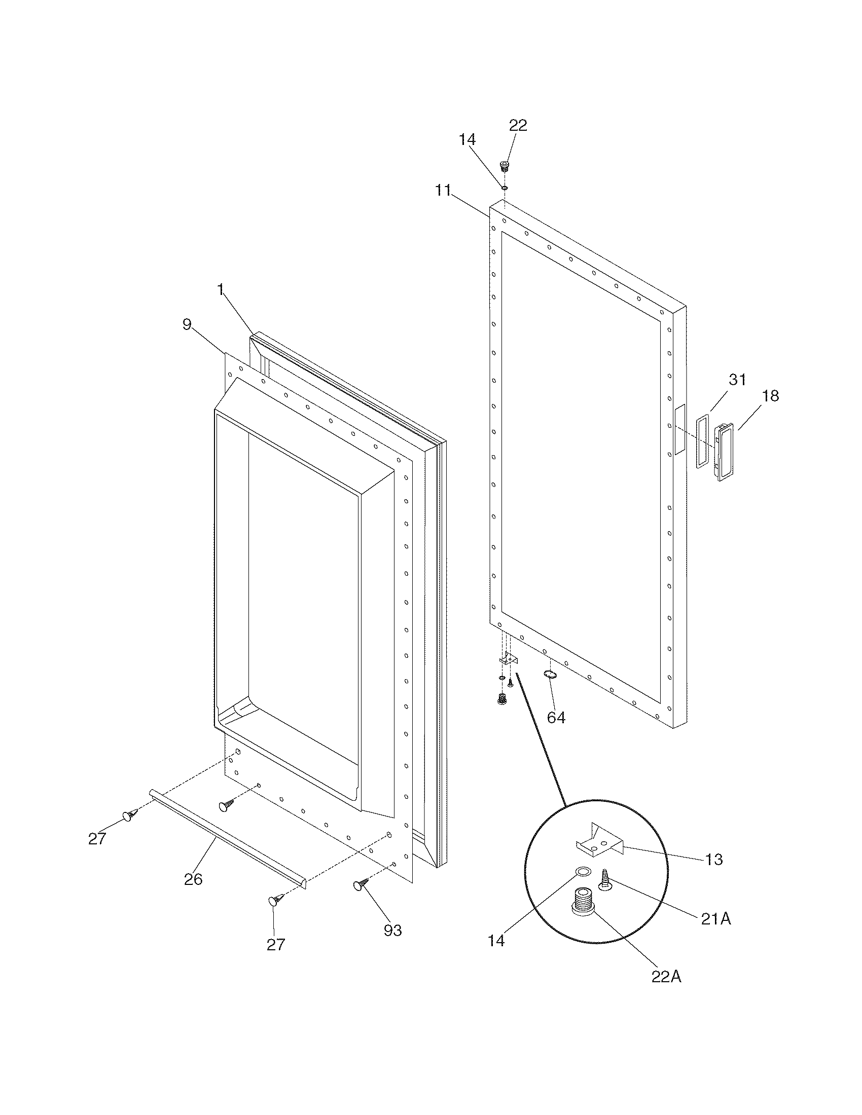 Crosley FMR14 door diagram