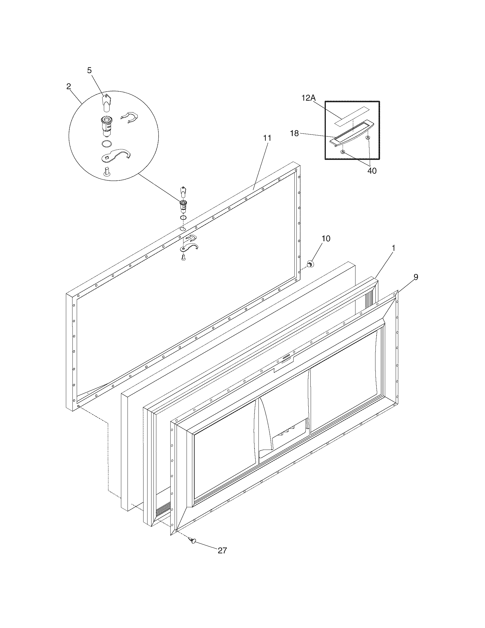 Frigidaire FFC13K1CW1 door diagram