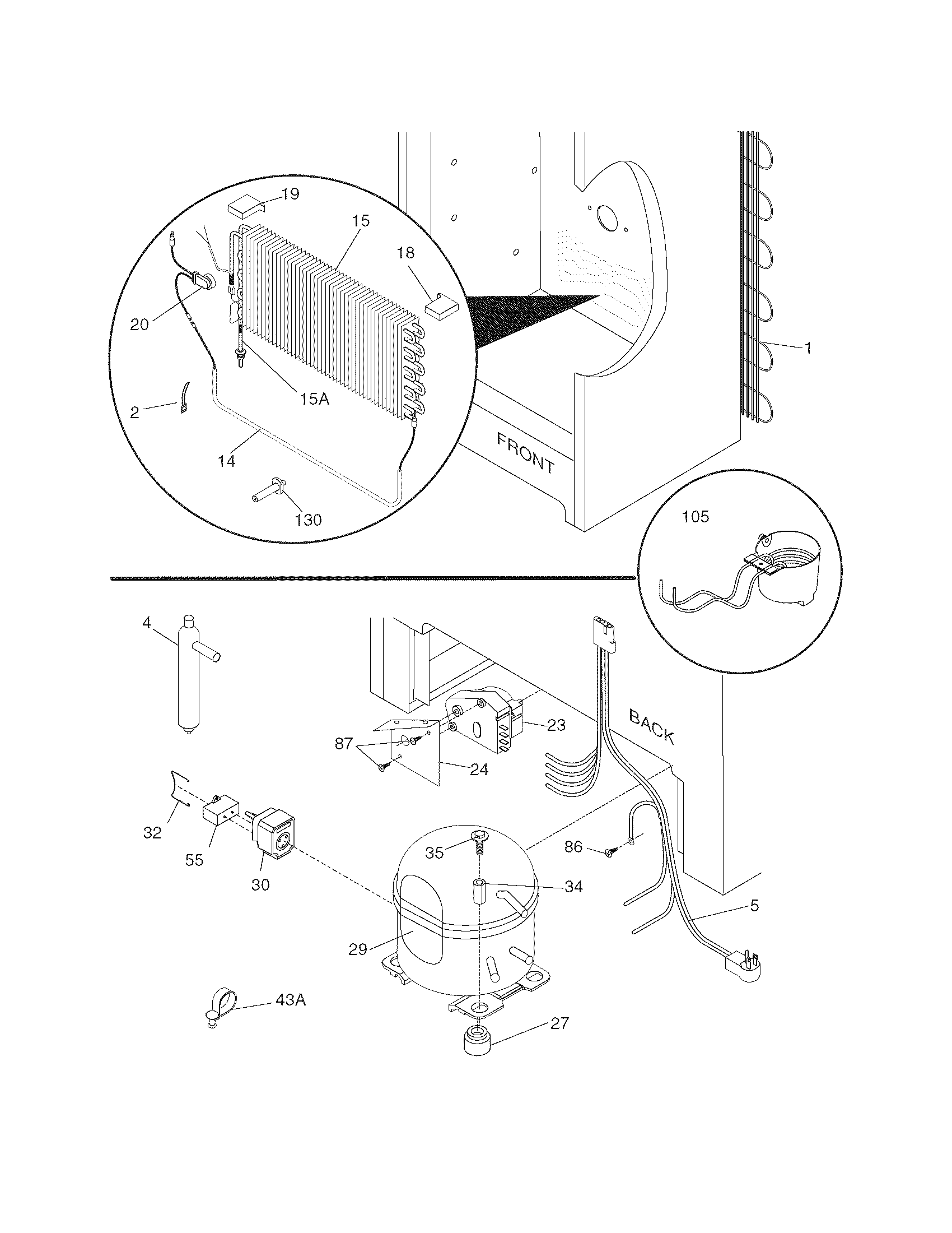 Frigidaire FFU17FC5CW3 system diagram