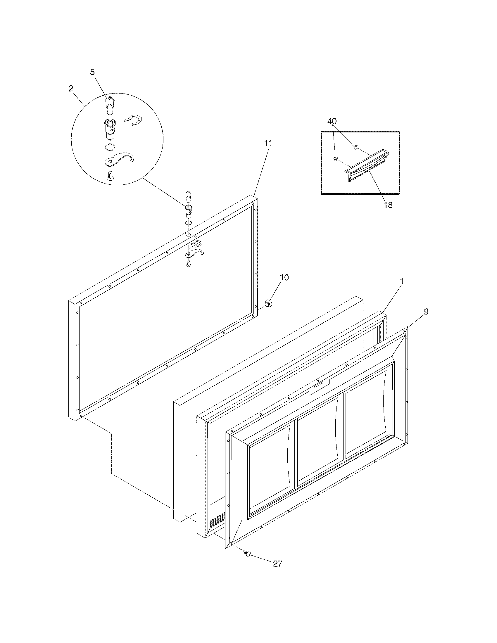 White-Westinghouse WFC15K2BW3 door diagram