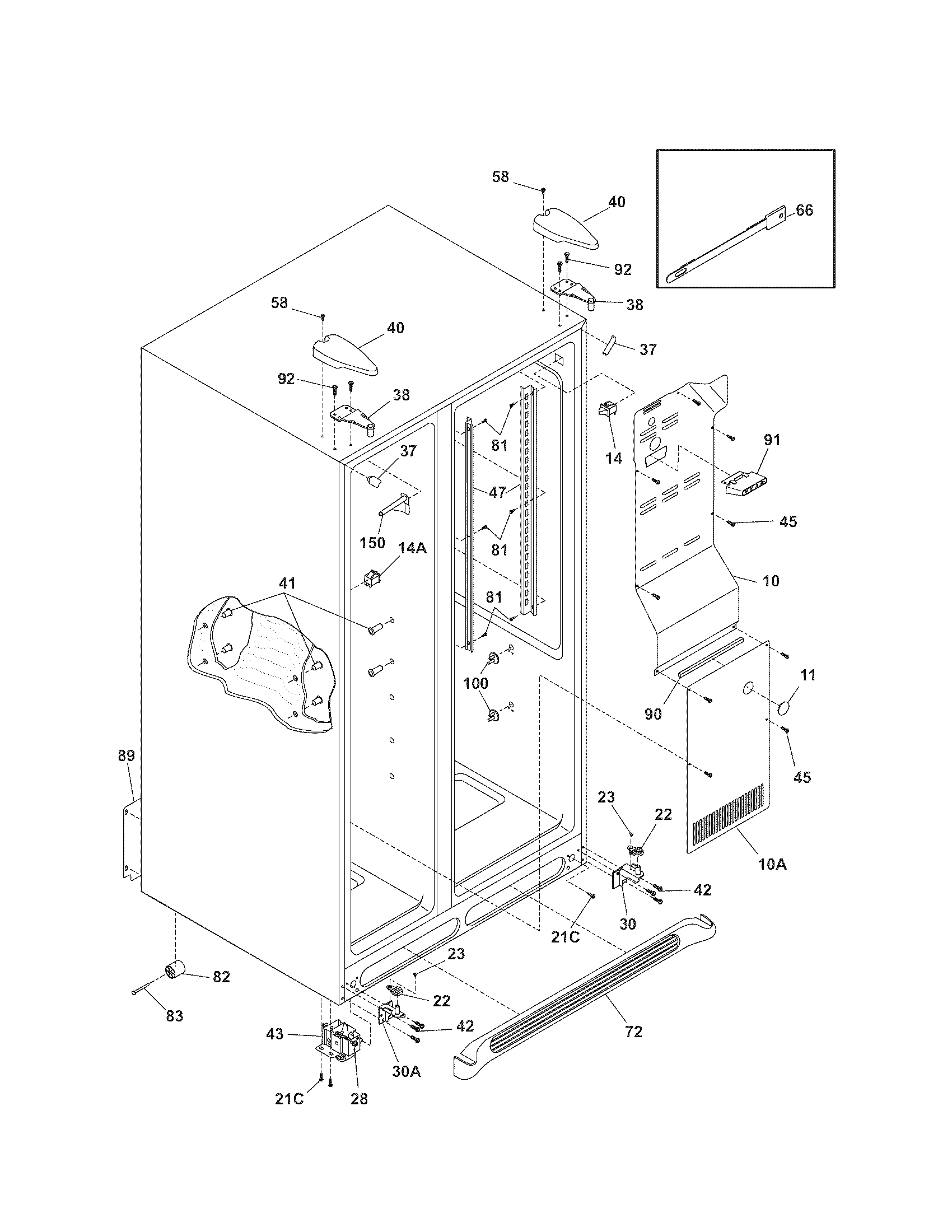 Kenmore 25356292408 cabinet diagram