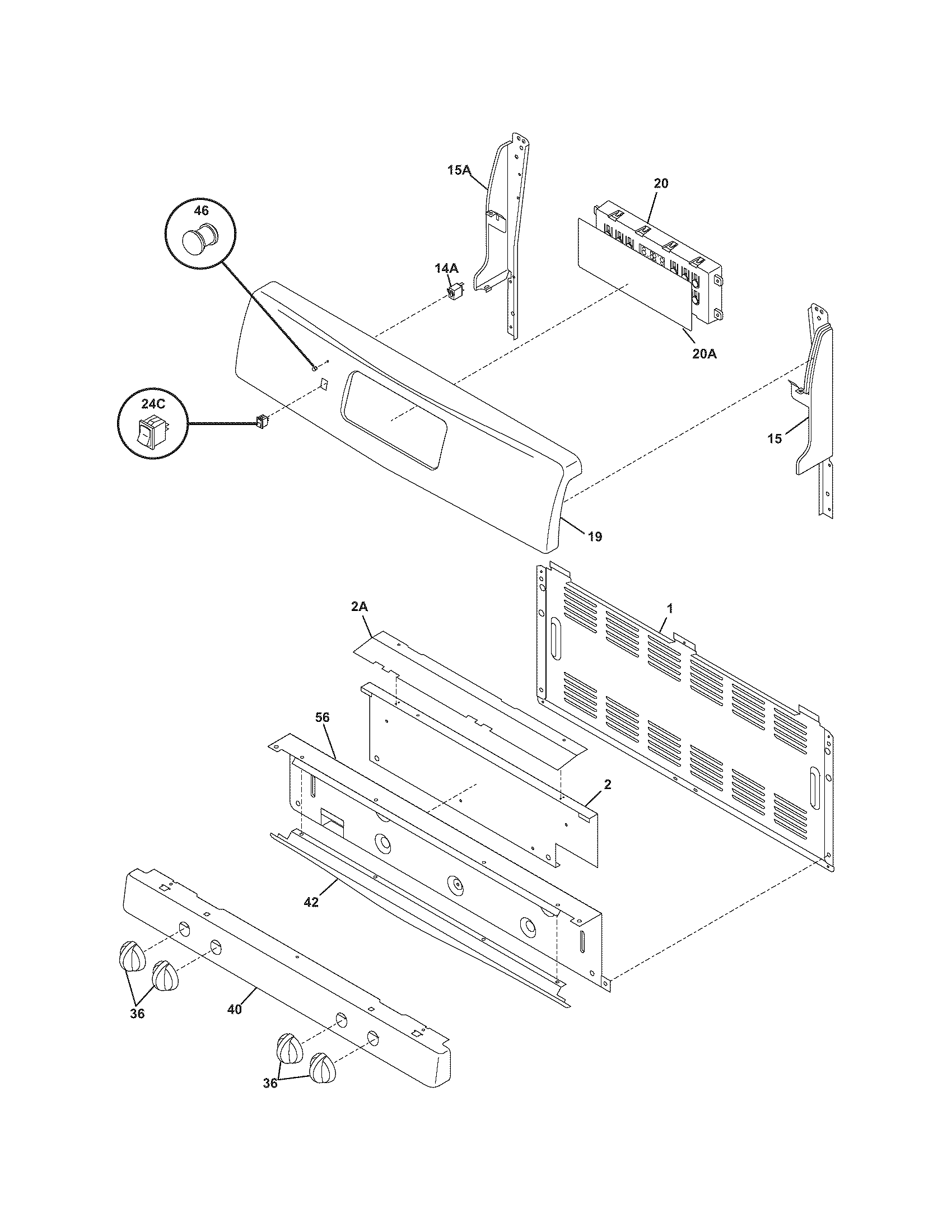 Frigidaire GLGF376DCB backguard diagram