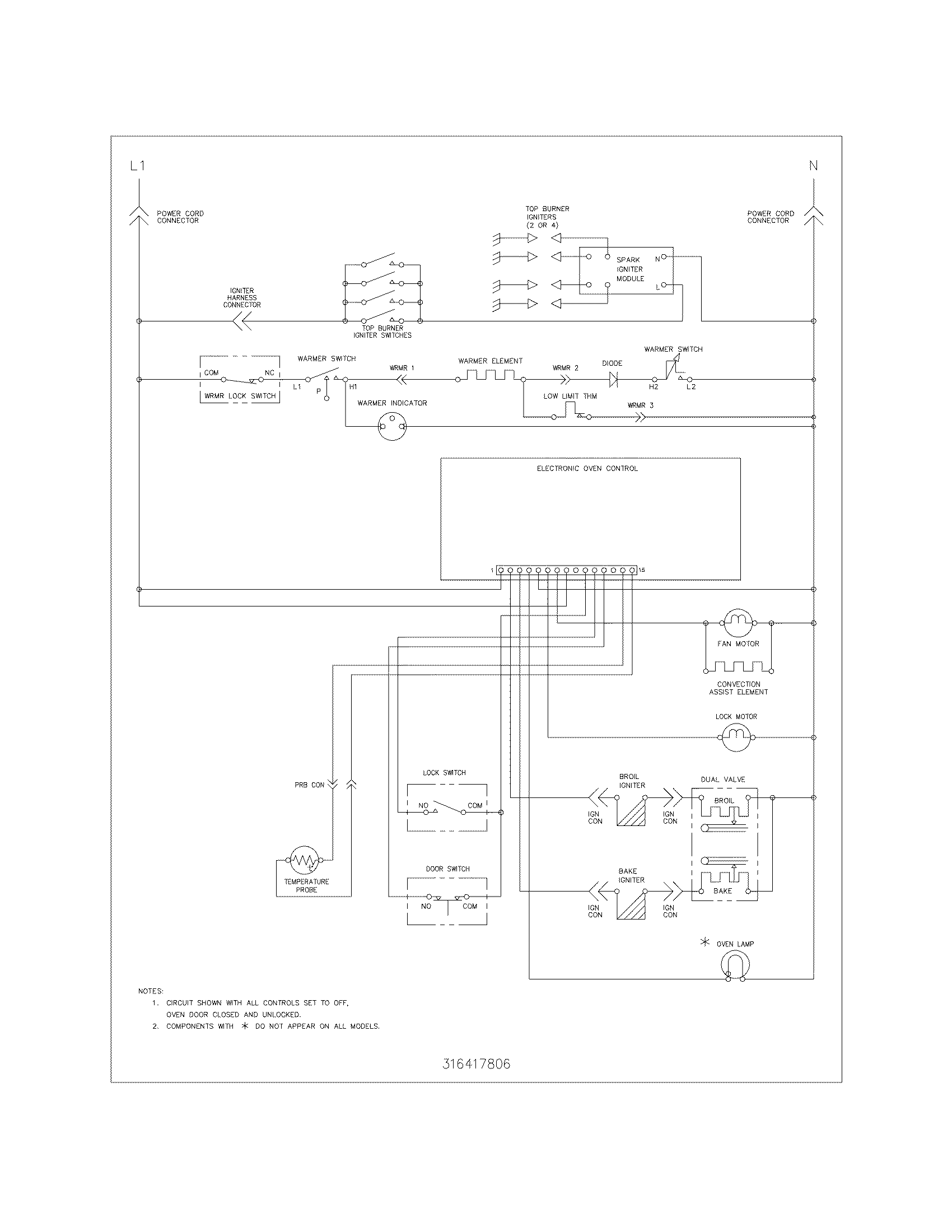 Frigidaire PLGF390DCB wiring schematic diagram