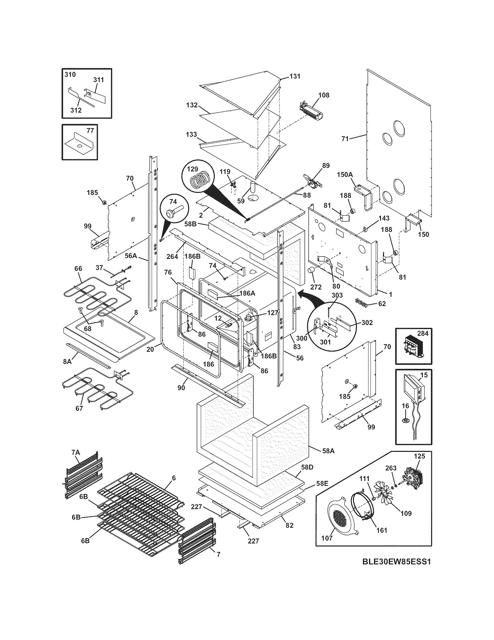 Electrolux E30EW8CESS1 lower oven diagram