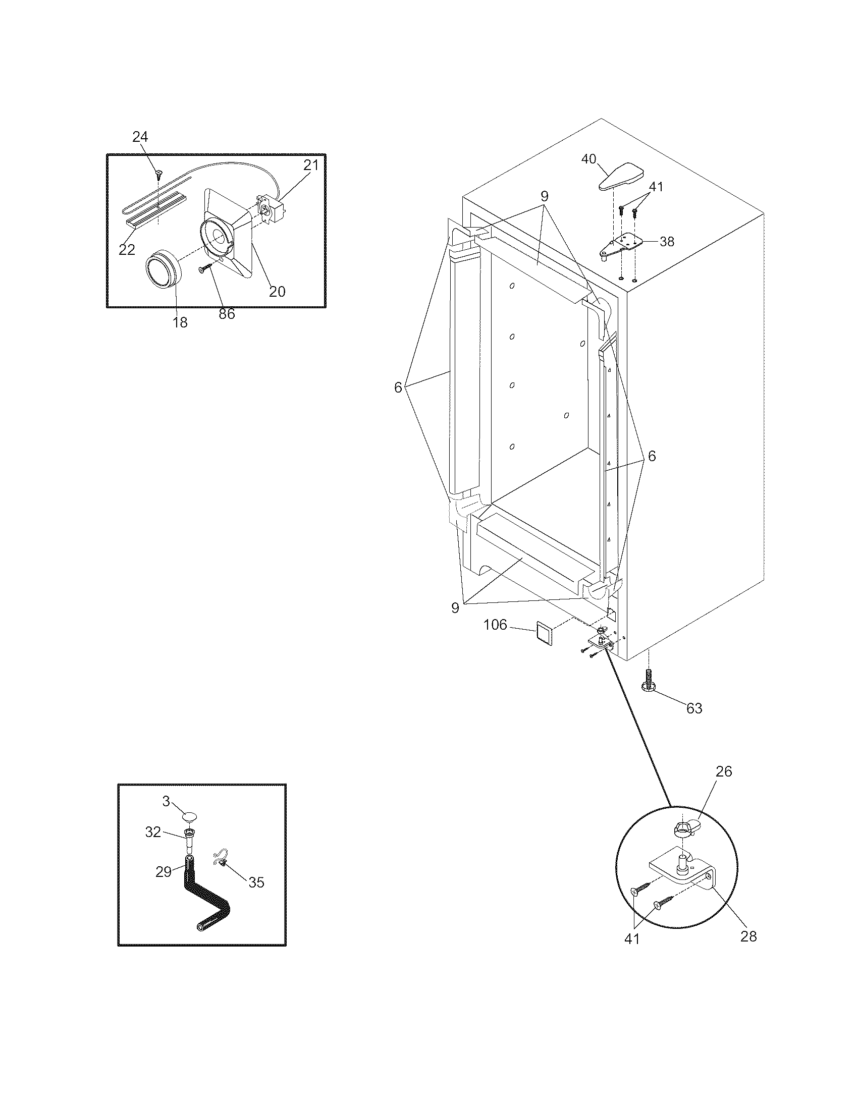Universal/Multiflex (Frigidaire) CFU09M2AW9 cabinet diagram
