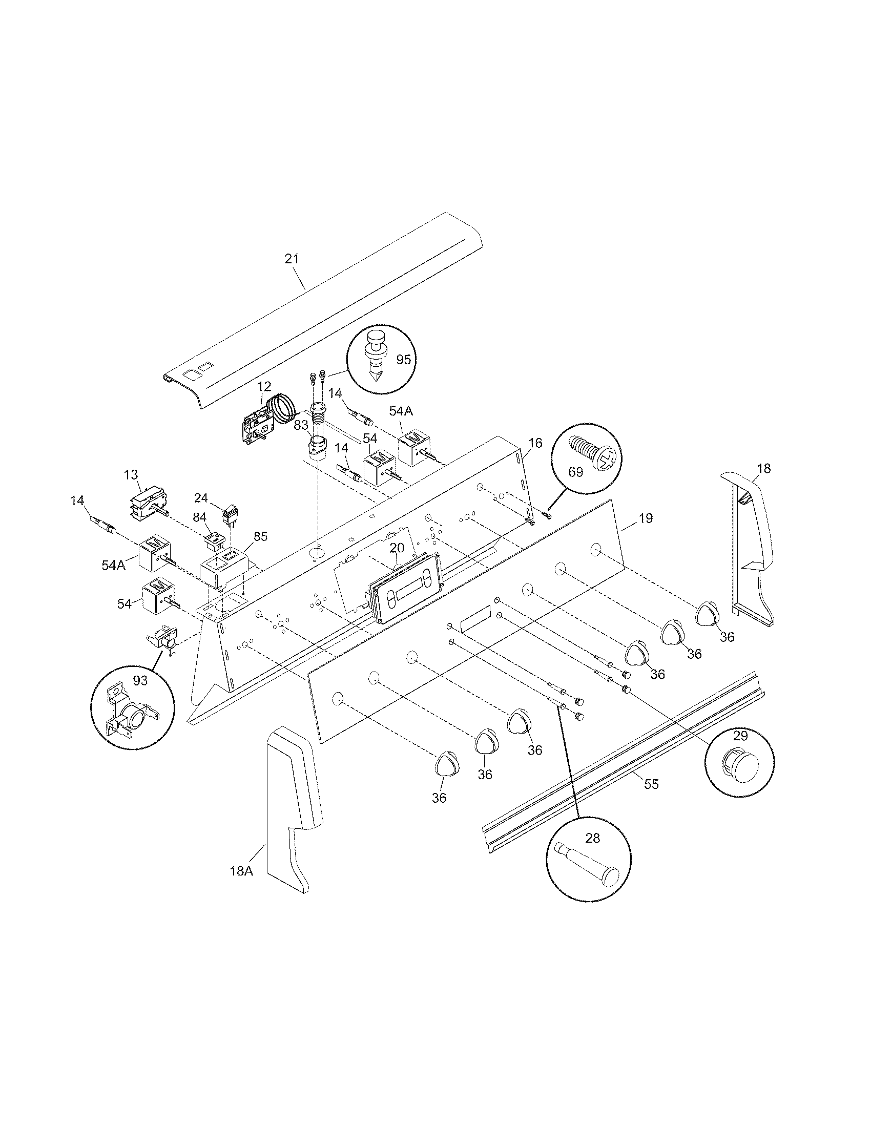 Frigidaire PFEF317ES1 backguard diagram