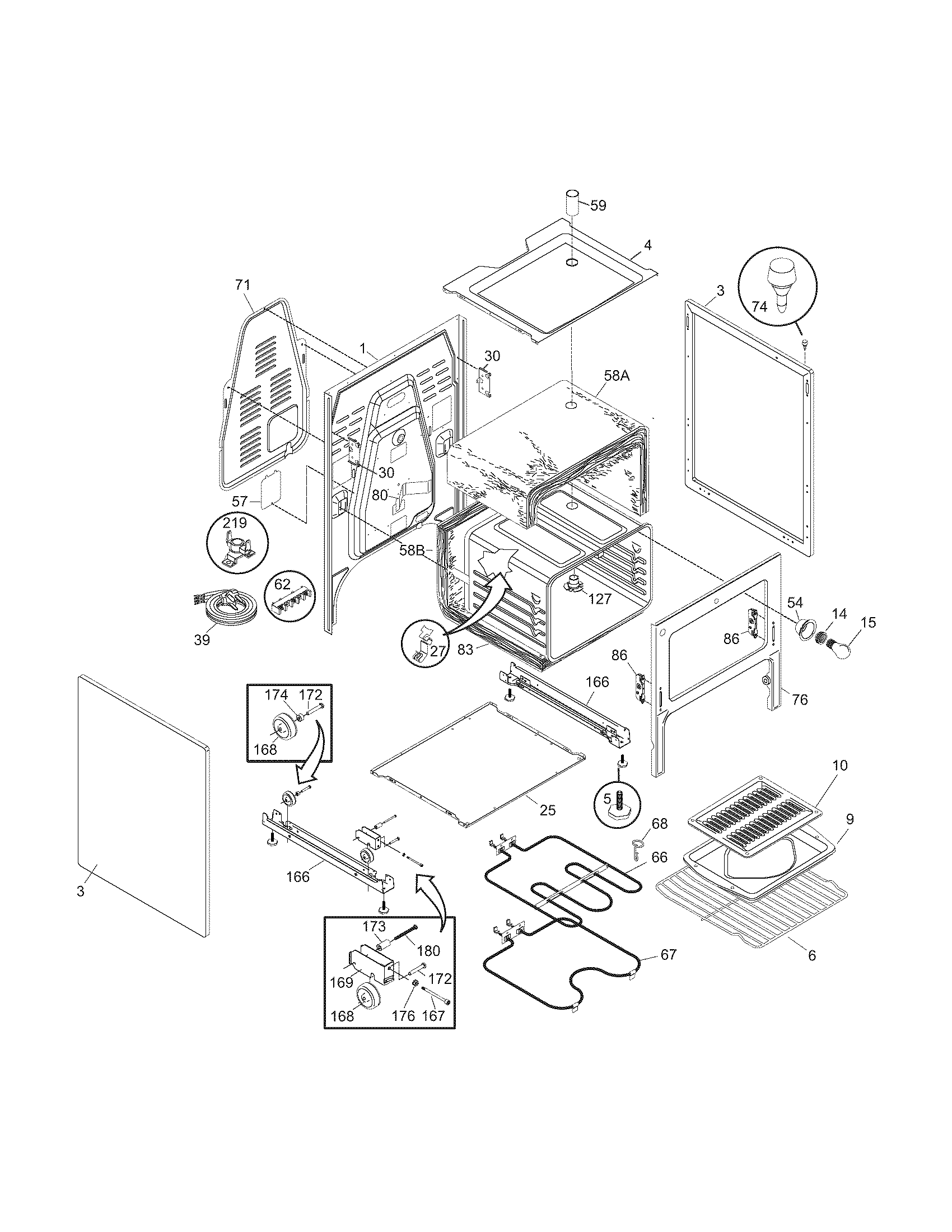 Frigidaire PFEF317ES1 body diagram