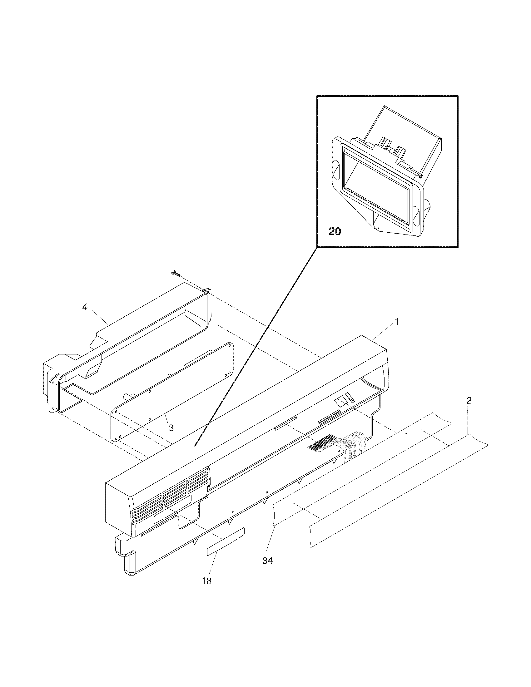 Frigidaire FDB954SDC1 control panel diagram