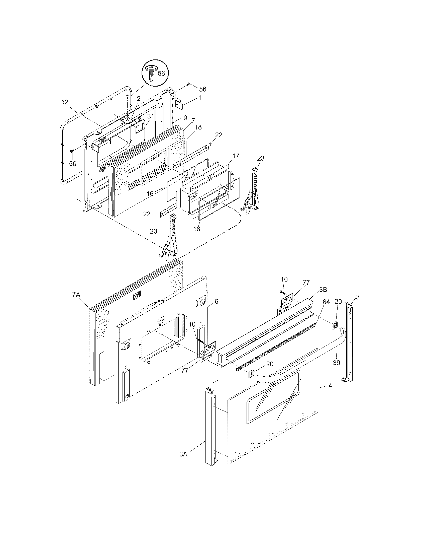Crosley CSK341003 door diagram