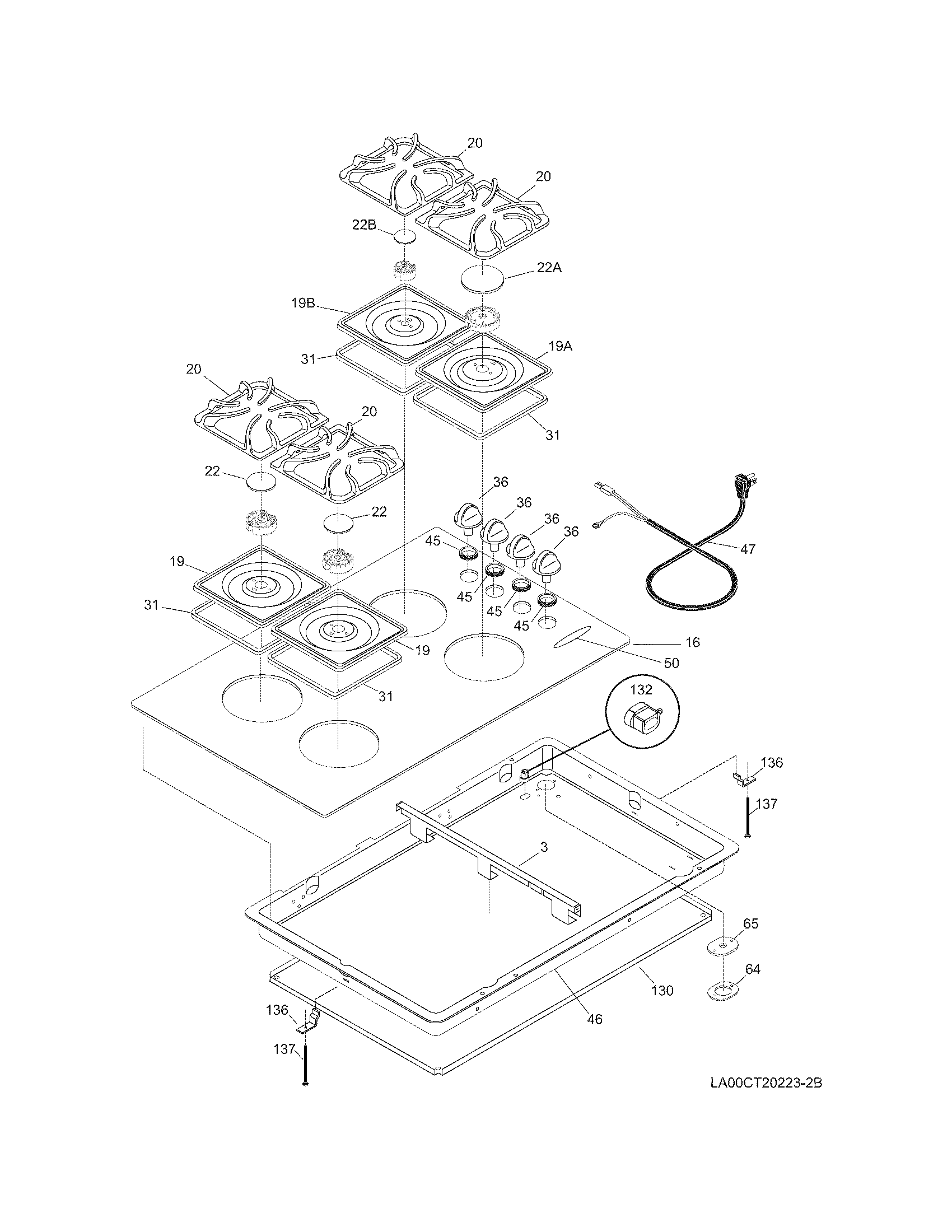 Frigidaire GLGC30S8KSB maintop diagram