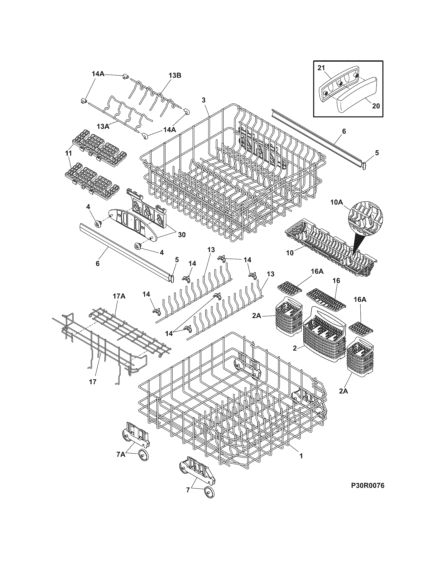 Frigidaire GSB6400NDC1 racks diagram