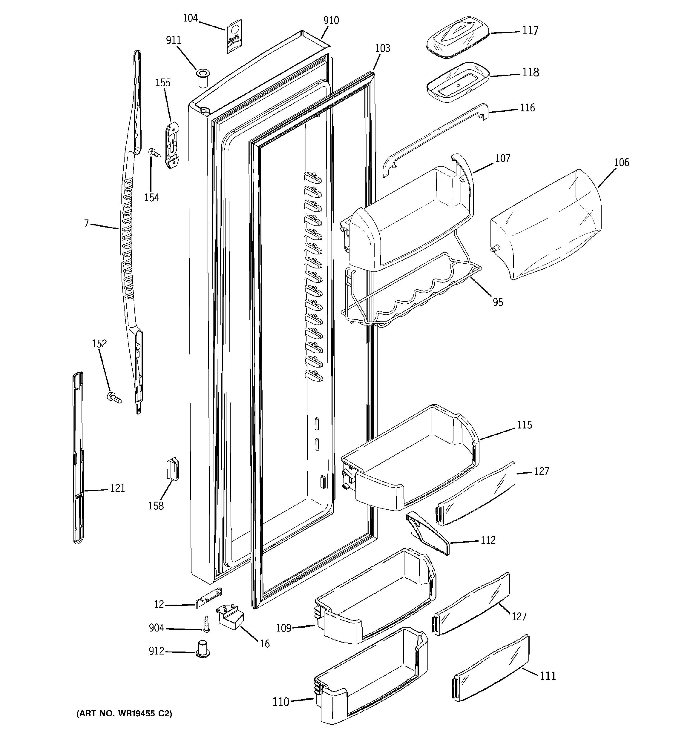 RCA RCK23MGMJFCC fresh food door diagram