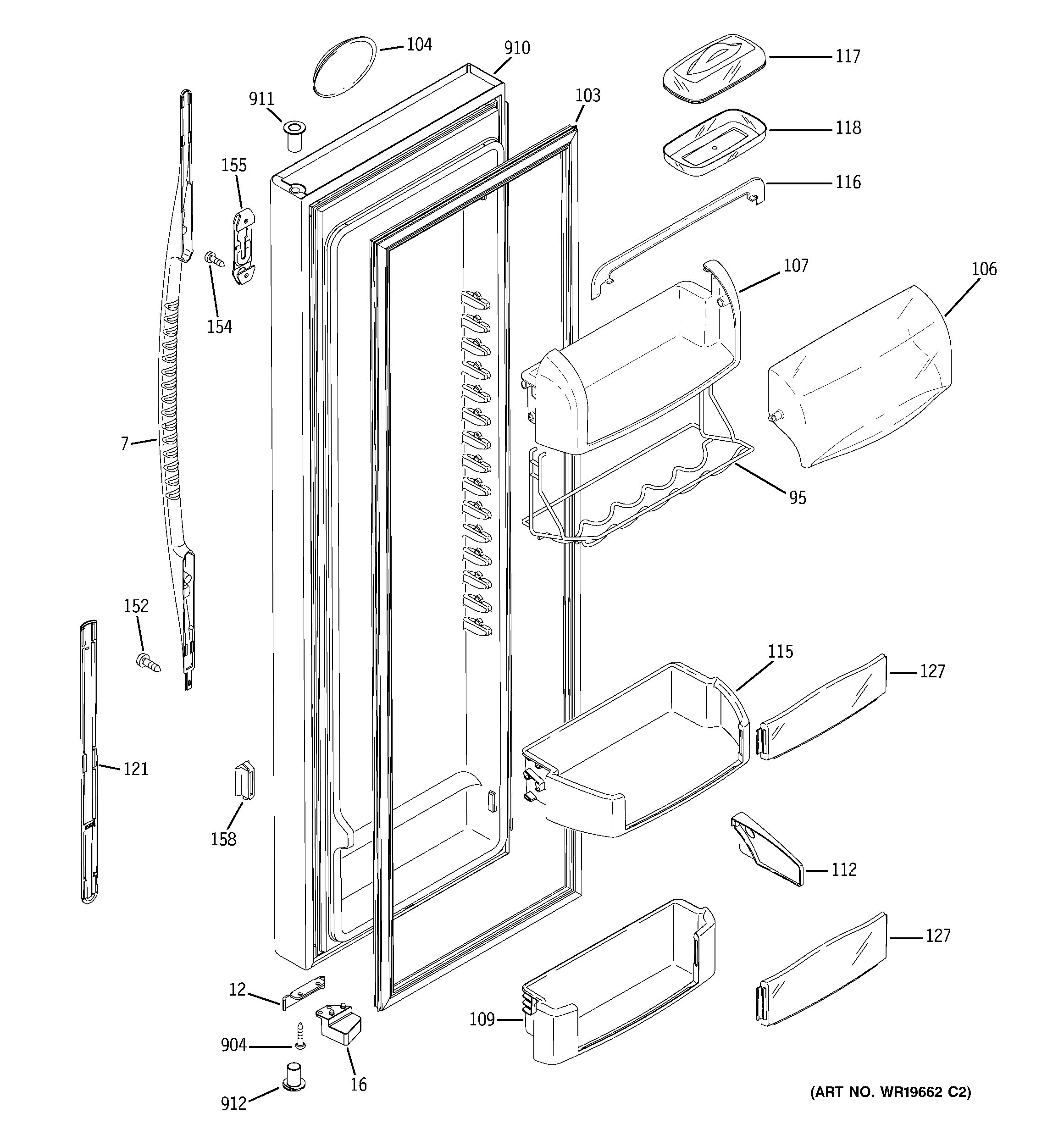 RCA RSK27NGMJCCC fresh food door diagram