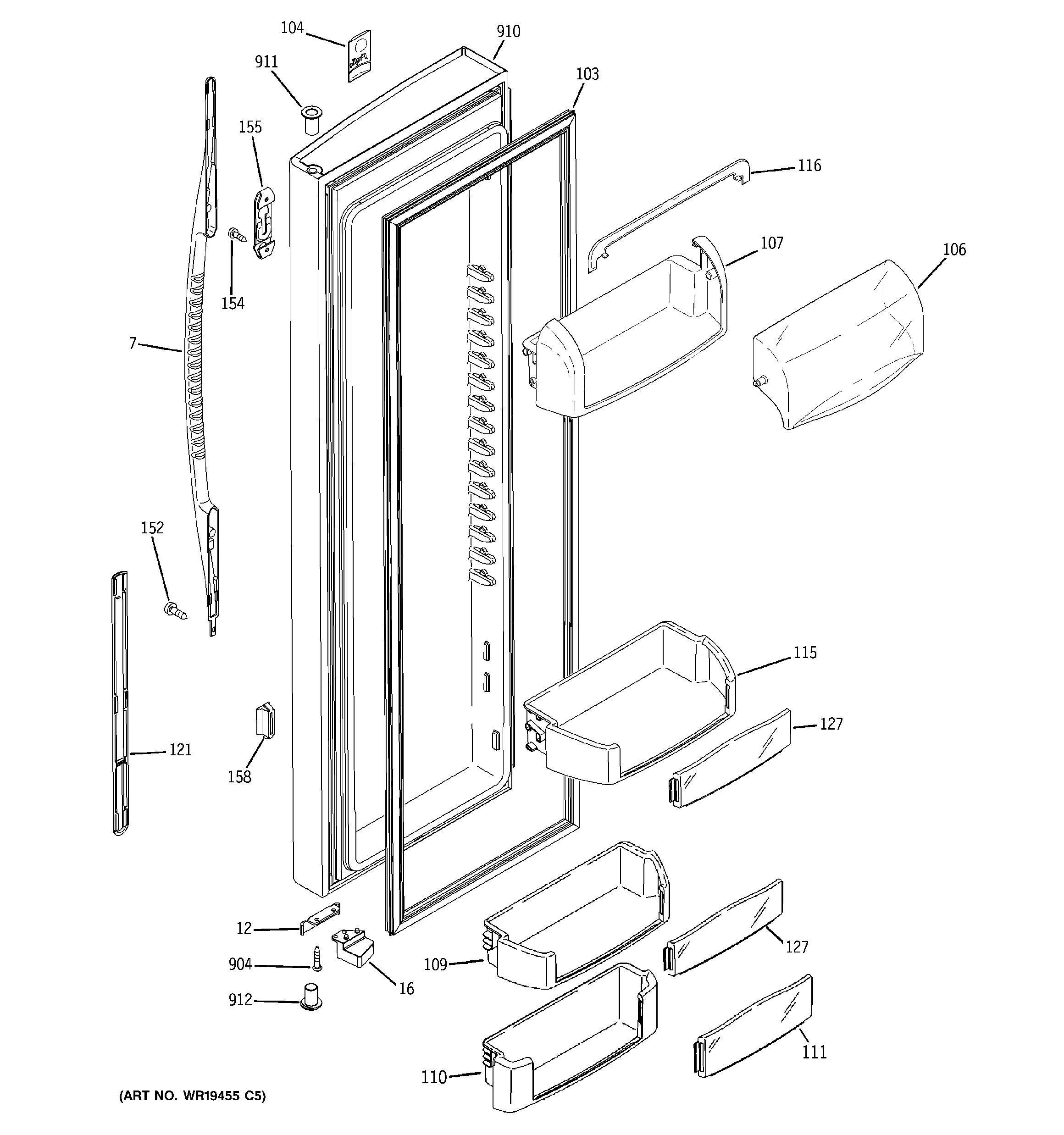 RCA RCK23LAPBFCC fresh food door diagram