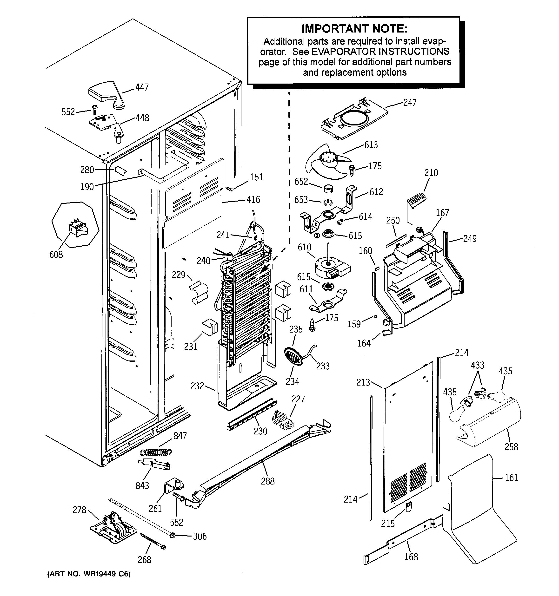 RCA RCK23LAPBFCC freezer section diagram