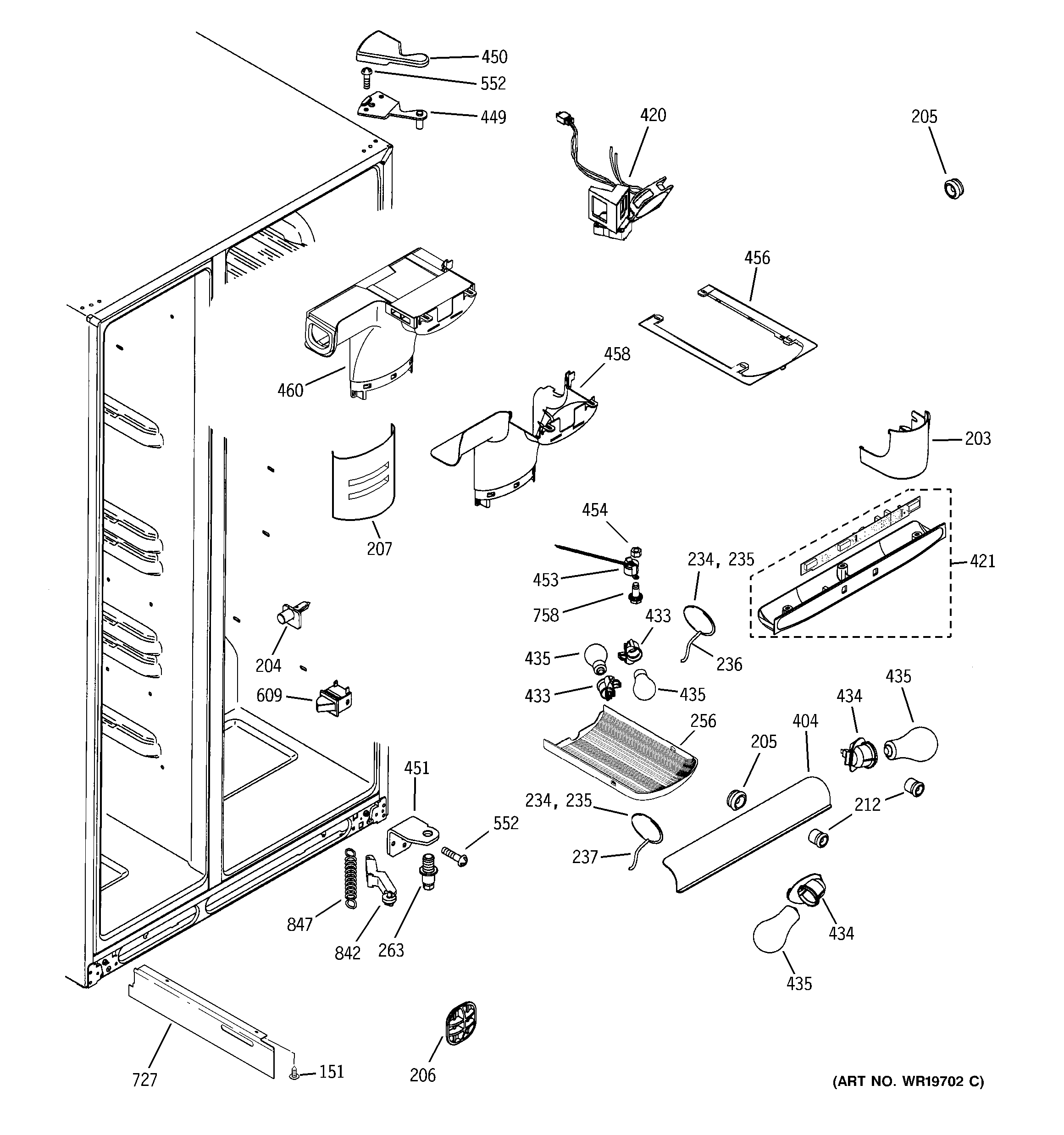 RCA RCK23LAPBFCC fresh food section diagram