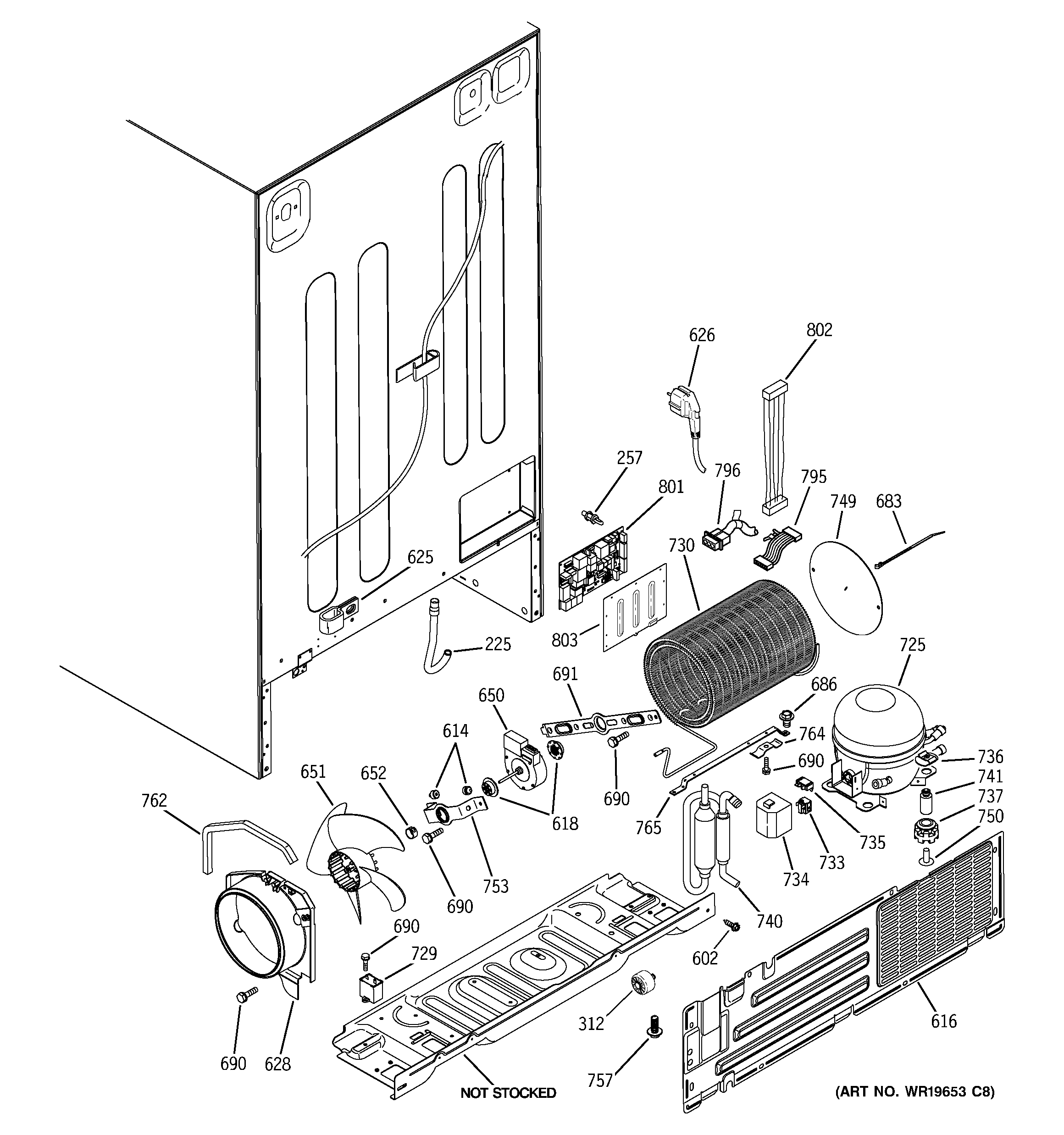 RCA RCK23LAPBFCC sealed system & mother board diagram