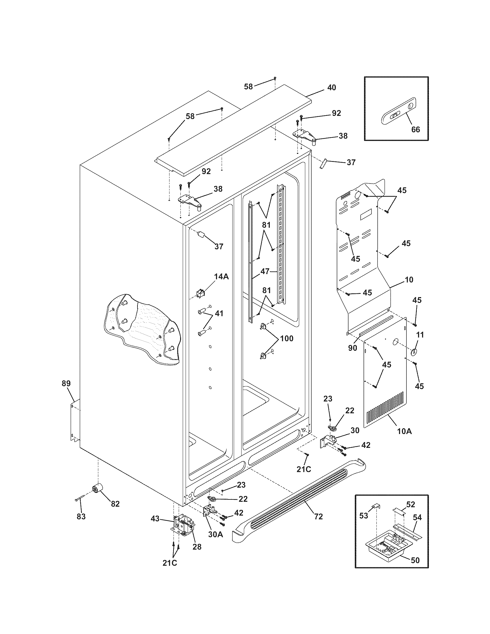 Kenmore Elite 25344382403 cabinet diagram