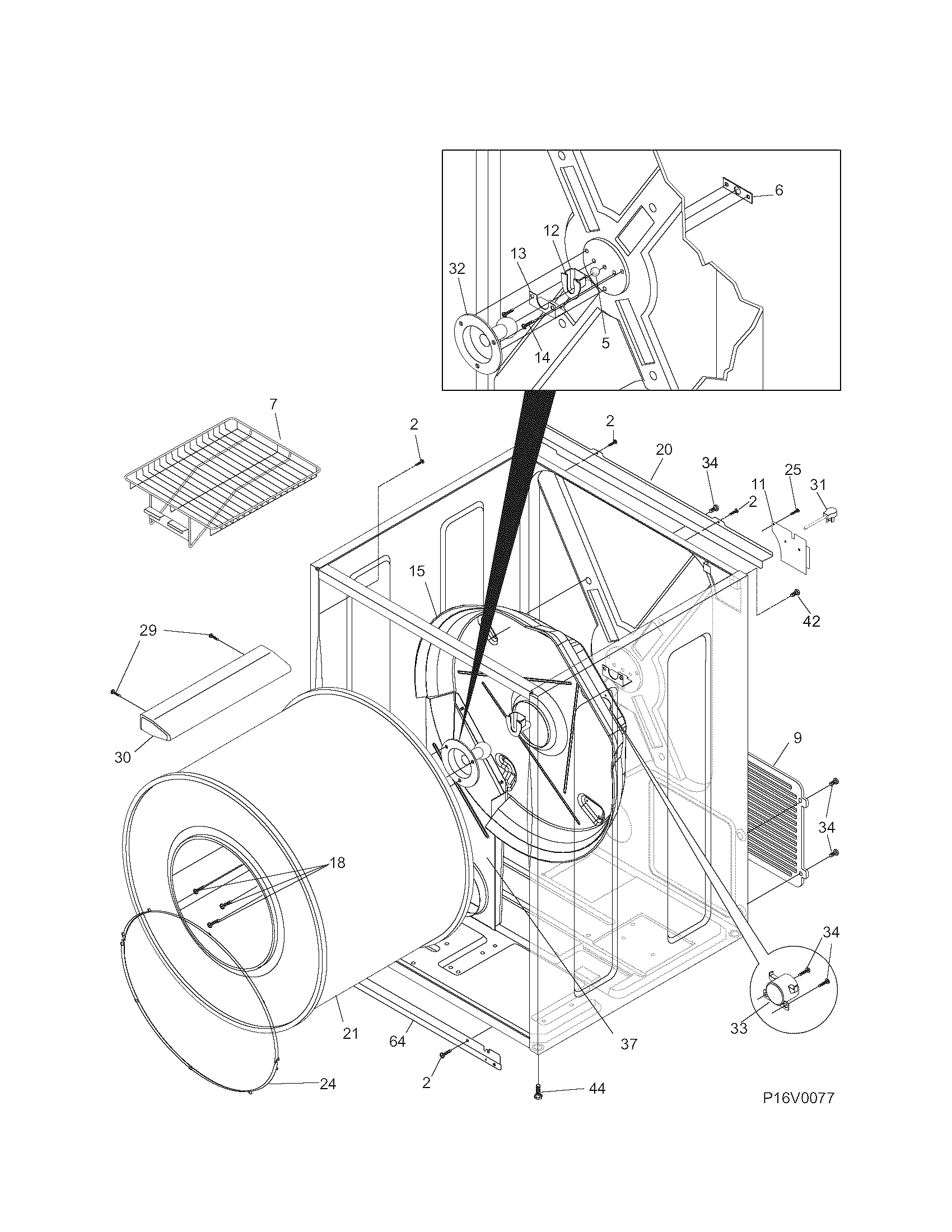 Kenmore 41794052500 cabinet/drum diagram