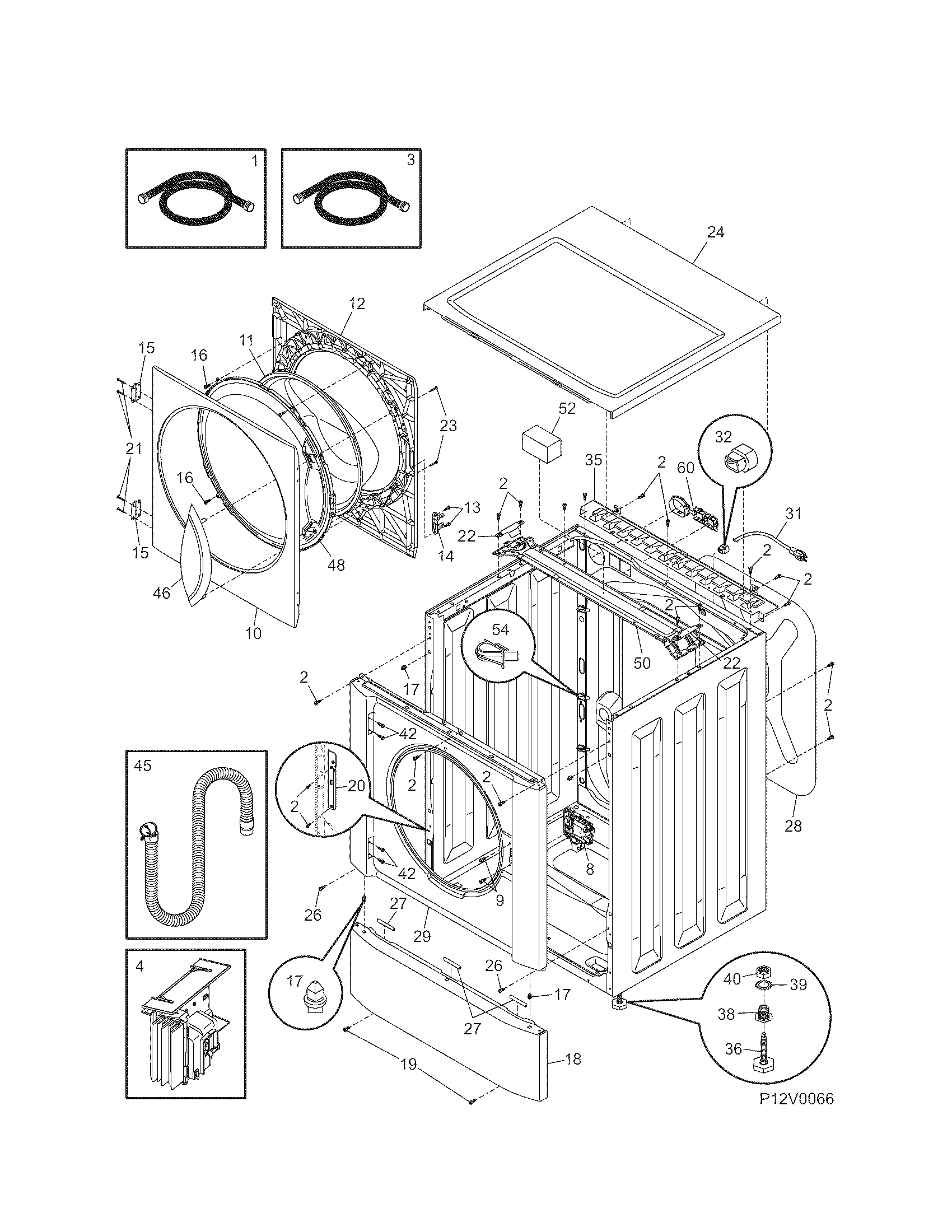 Kenmore 41744152400 cabinet/top diagram