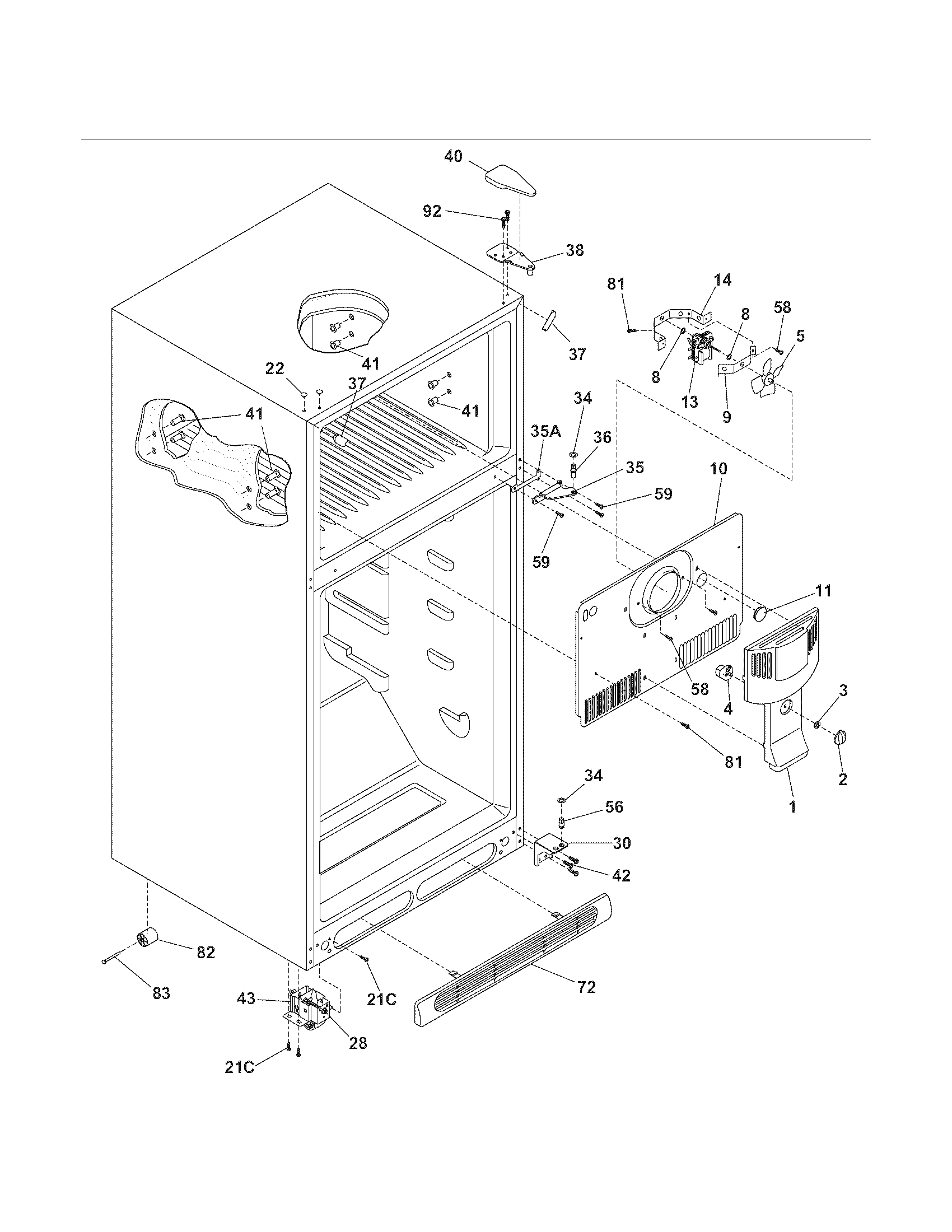 Kenmore 25374802402 cabinet diagram