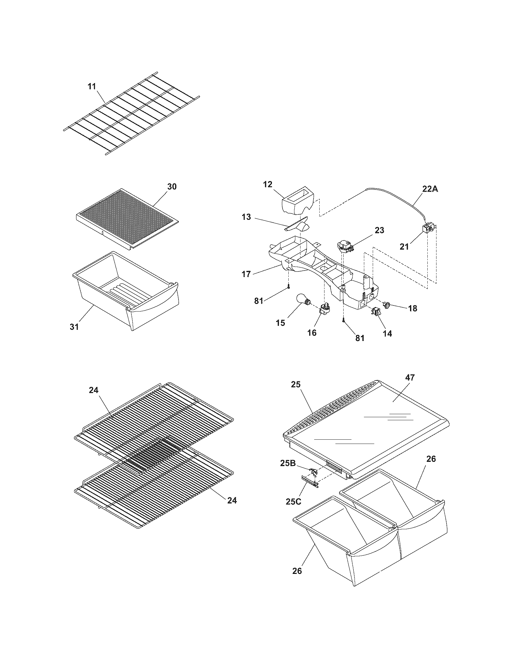 Gibson GRT18C6AWG shelves diagram