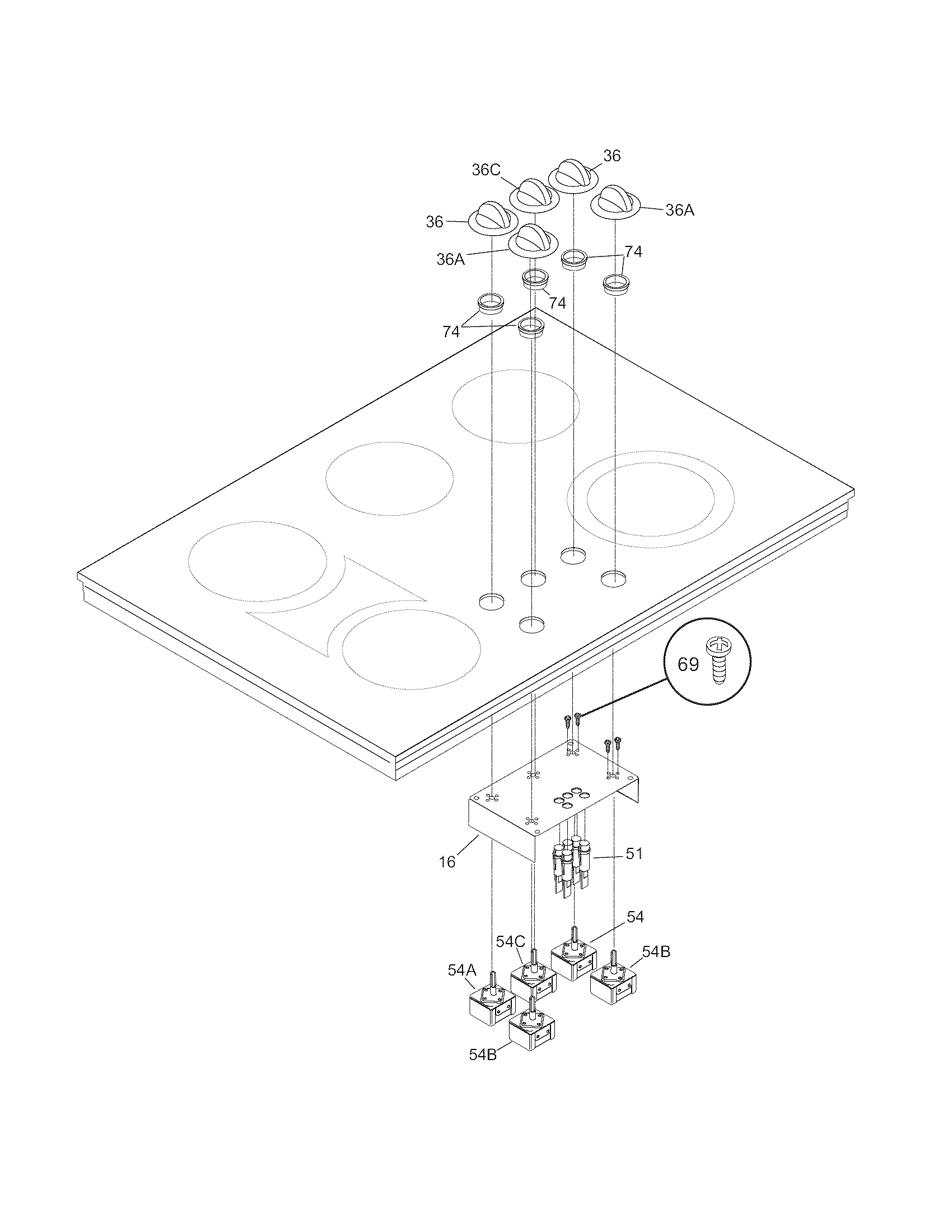 Frigidaire GLEC36S8CBC controls diagram
