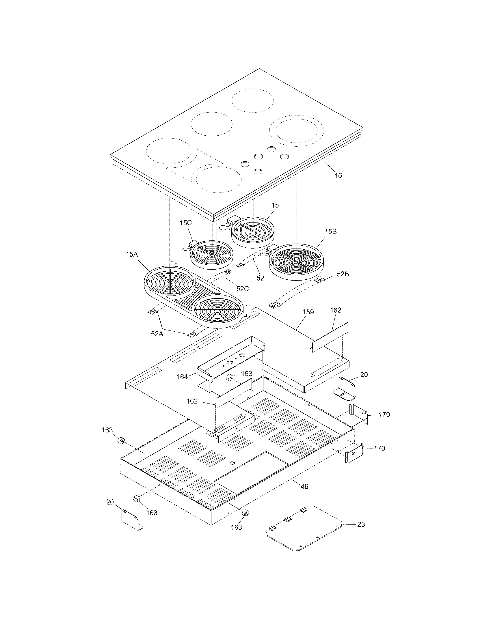 Frigidaire GLEC36S8CBC maintop diagram