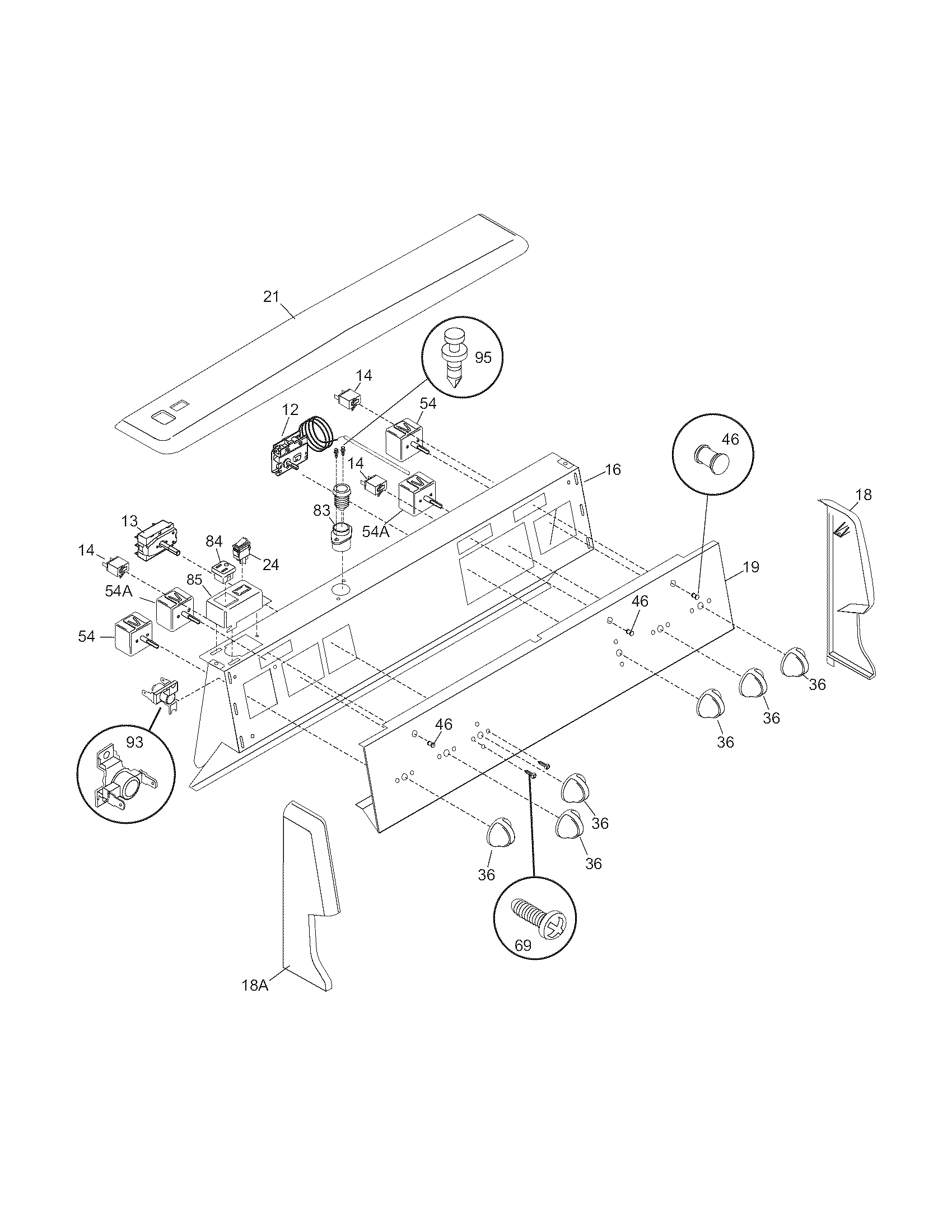 White-Westinghouse CWEF309ES1 backguard diagram